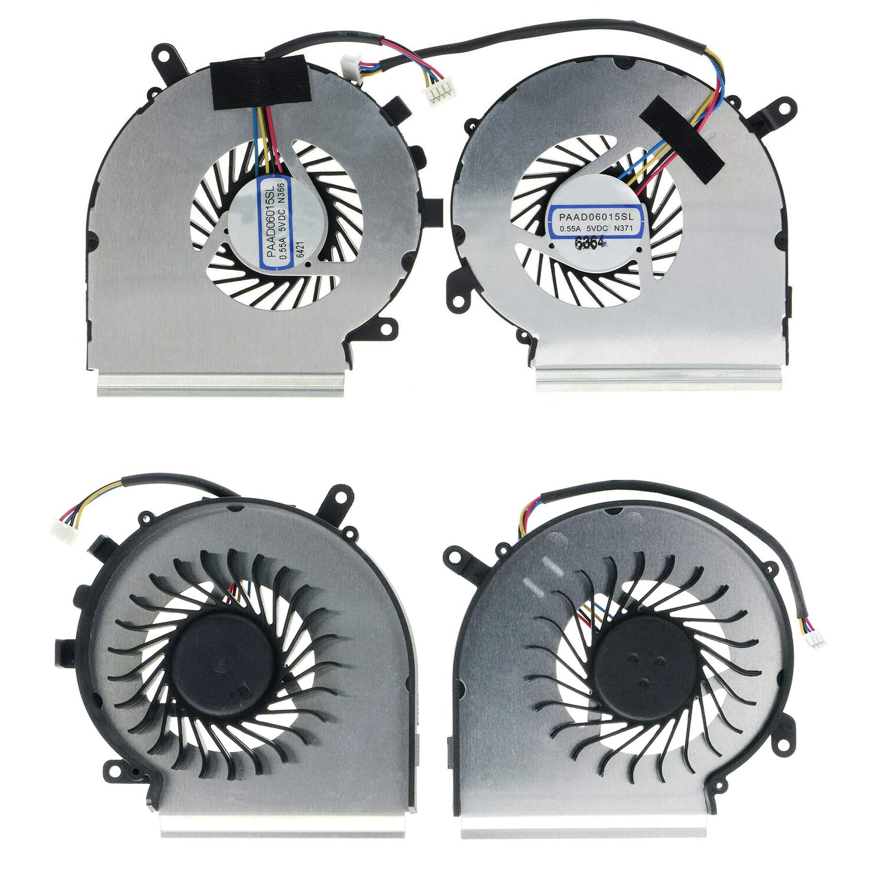 CPU + GPU Cooling Fan 4-Pin Replacement for MSI GV62 7RC 7RD 7RE 8RC 8RD 8RE PE62VR 7RF PE62VM Series GV62 7RC-019XPL 7RD-1602XT