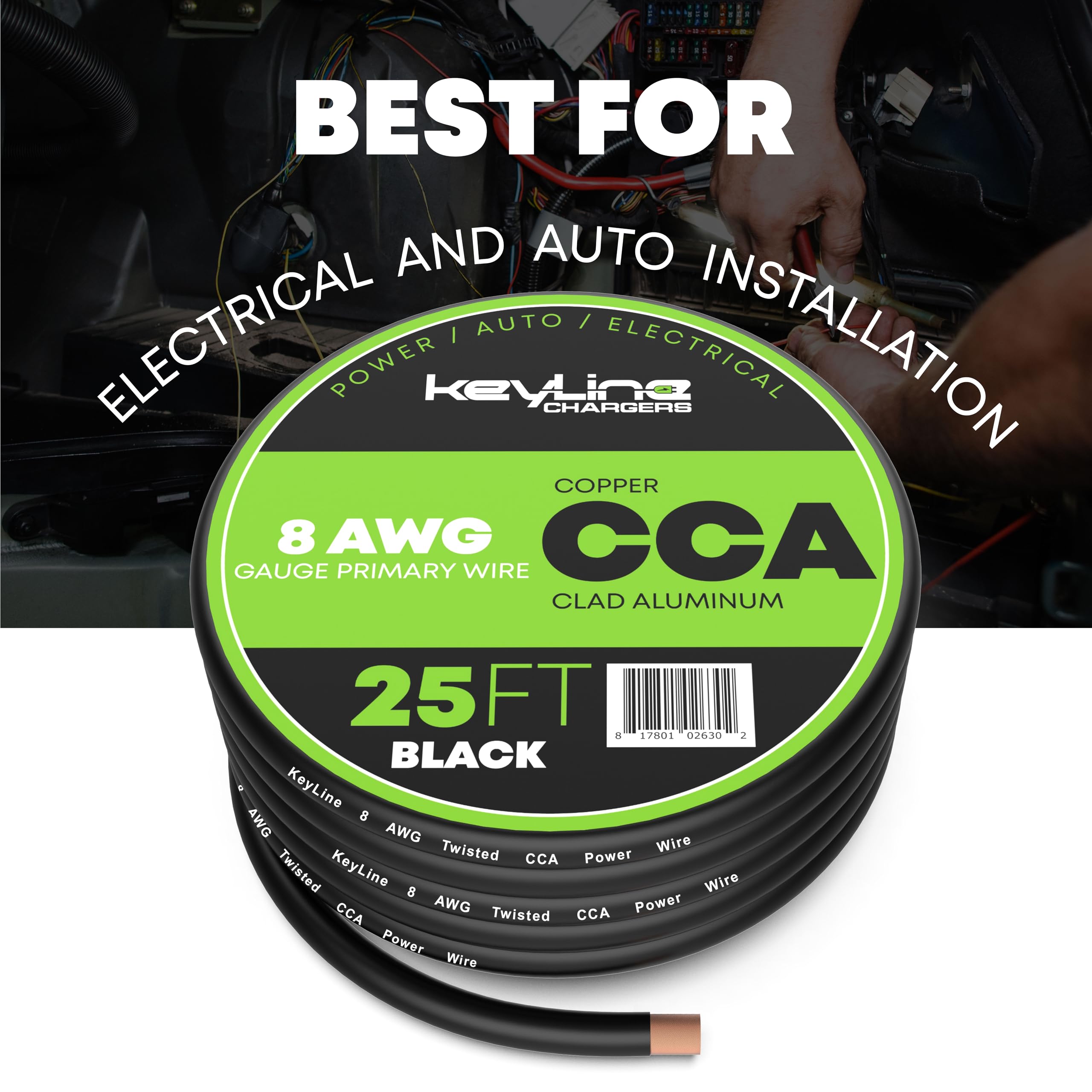 8 Gauge Wire   25Ft Black | 8 Gauge Amp Wire, Battery Cable, Marine Speaker Wire, Solar Cables For Rv Trailer, Car Audio Speaker