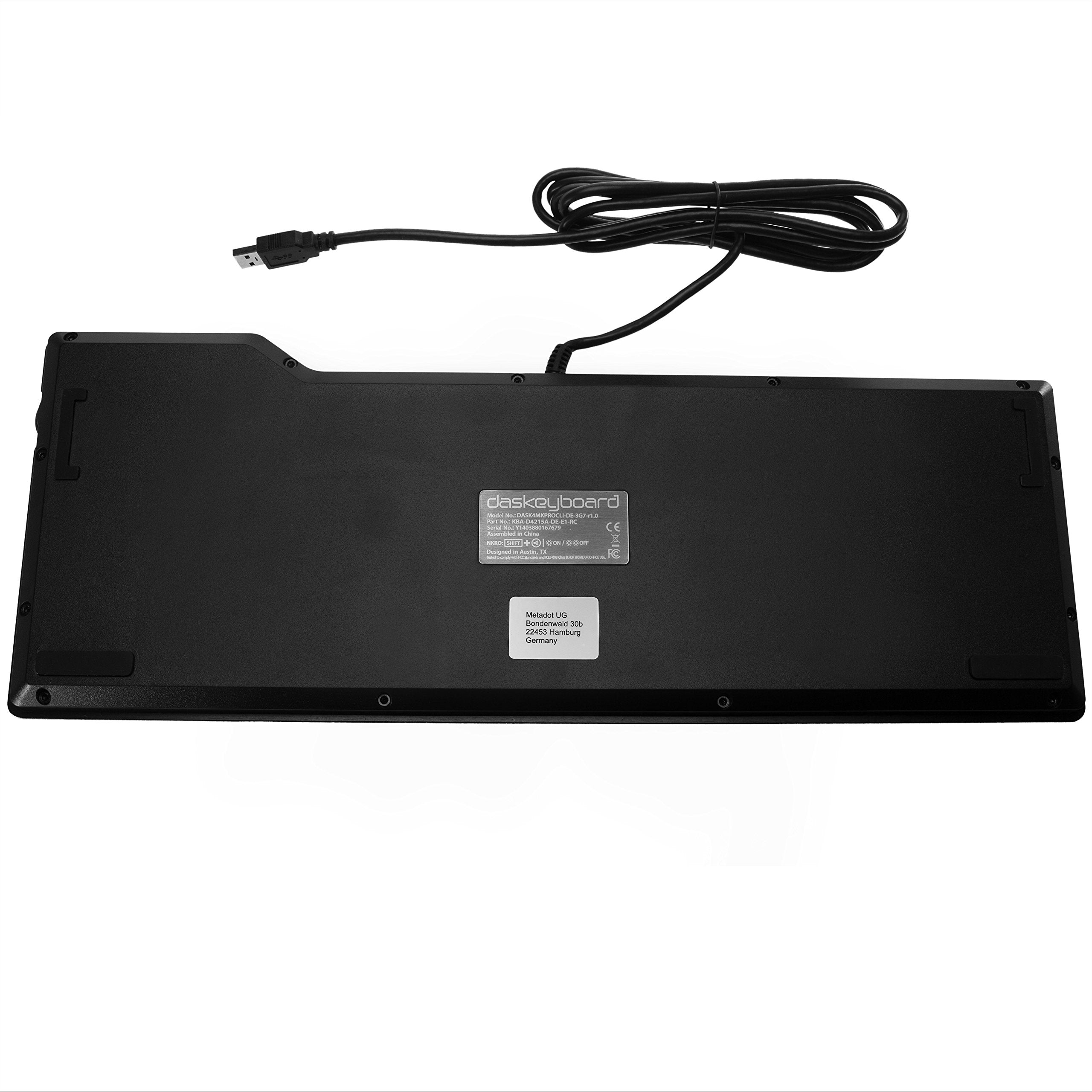 Das Keyboard 4 Ultimate Blank Wired Mechanical Keyboard, Cherry Mx Brown Mechanical Switches, 2 Port Usb 3.0 Hub, Volume Knob, Aluminum Top (104 Keys, Black)