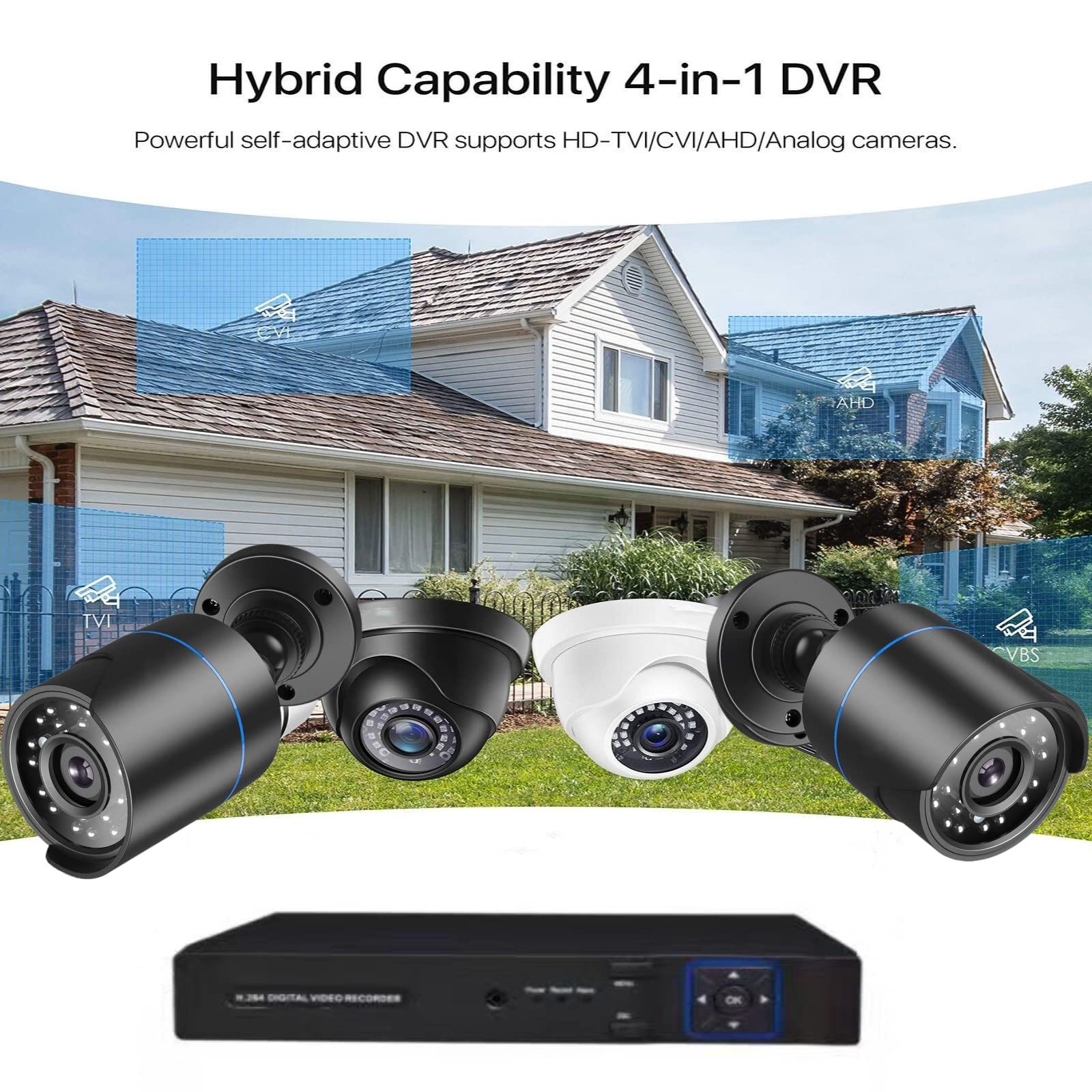 3000Tvl Home Security System Surveillance Dvr Camera Kits, 4Pcs Wired 5Mp Poe Ip Night Vision Cameras Set With Ai Motion Person