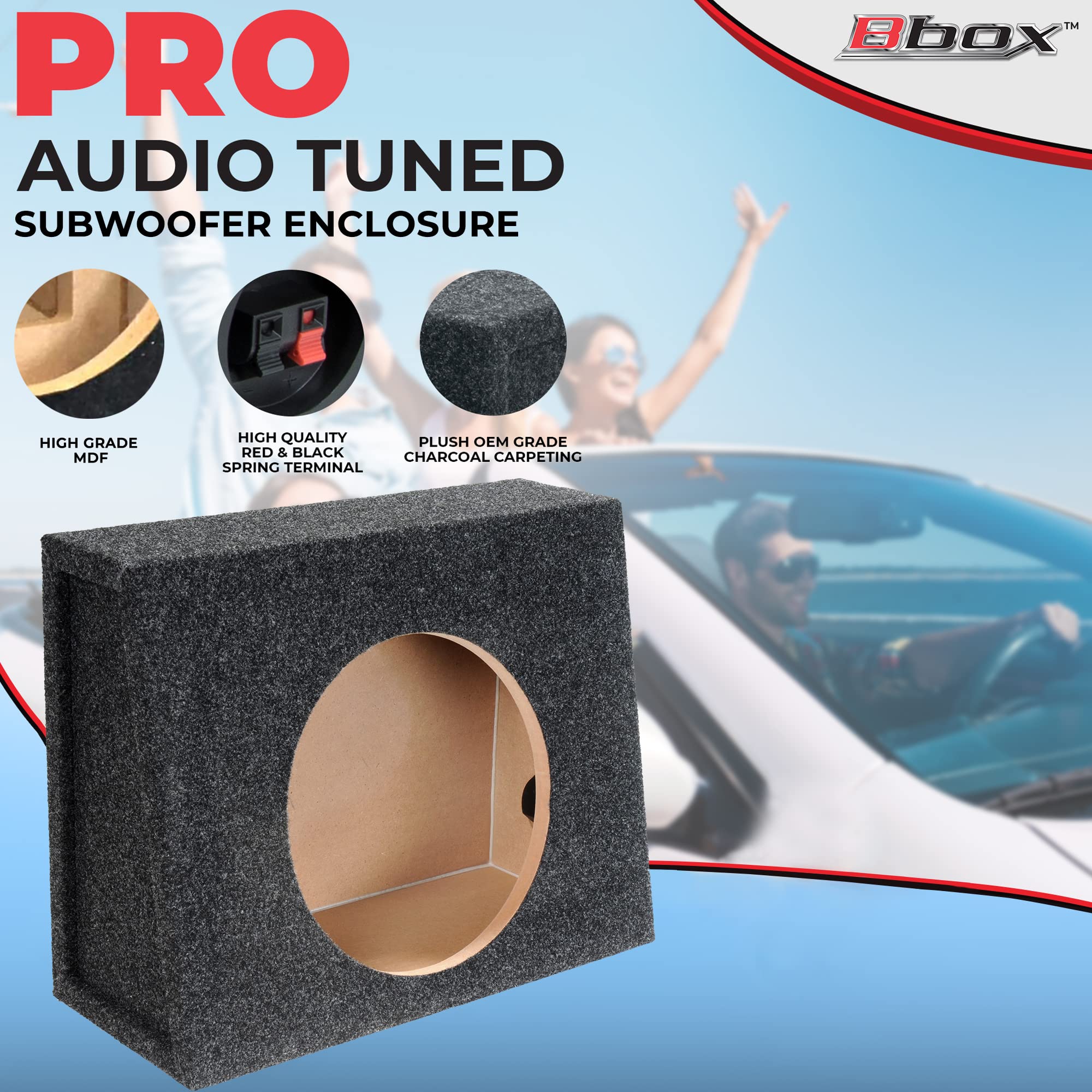 Atrend Bbox Single Sealed 12 Inch Subwoofer Enclosure   Car Subwoofer Boxes & Enclosures   Made In Usa Premium Subwoofer Box Imp
