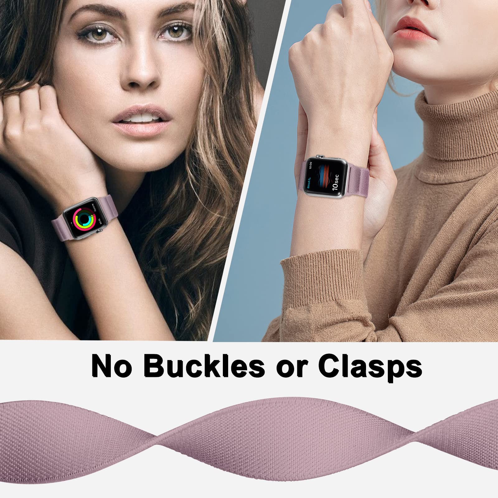 Enjiner Dehnbare Nylon Solo Armbnder, Kompatibel Mit Apple Watch, 38 Mm, 40 Mm, 41 Mm, 42 Mm, 44 Mm, 45 Mm, 49 Mm, Ultra Iwatch