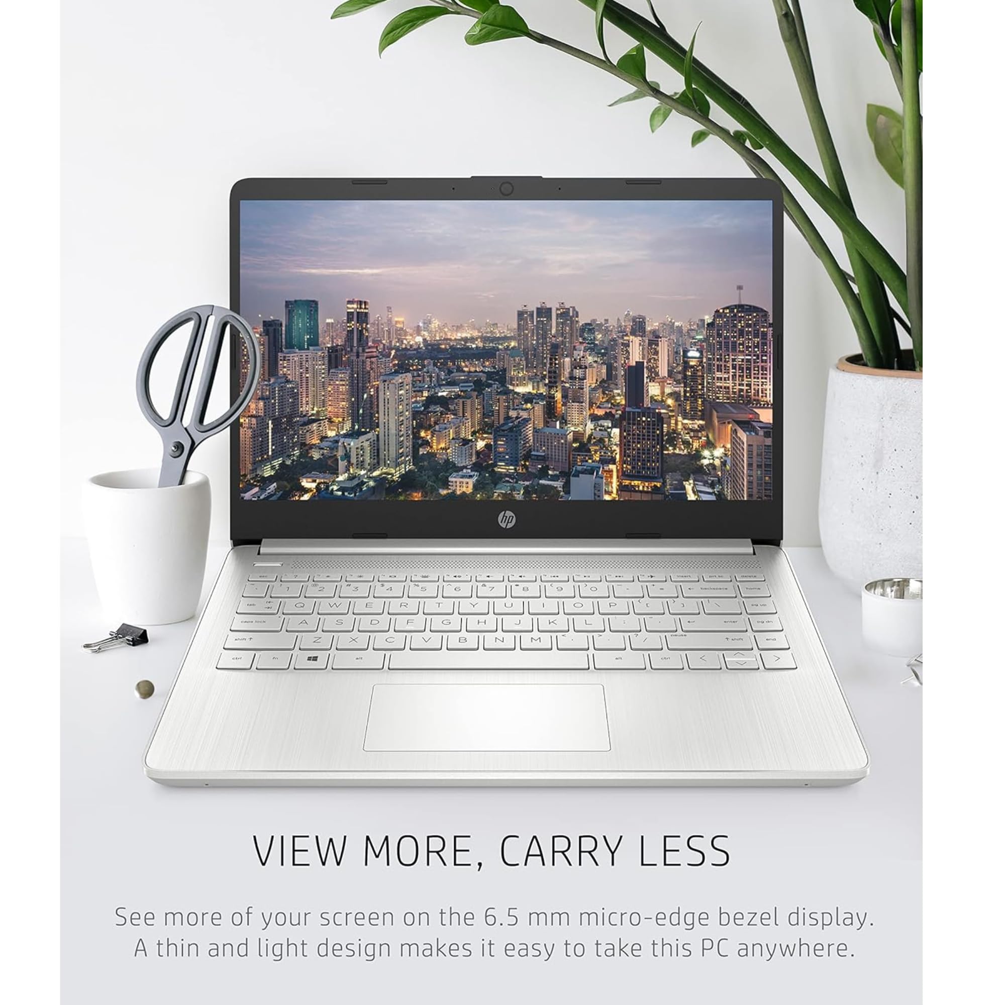 Hp 14-Inch Laptop | Thin, Lightweight, & Powerful | 16Gb Ram | 512Gb External Storage | 128Gb Storage Onboard | Free Microsoft 3