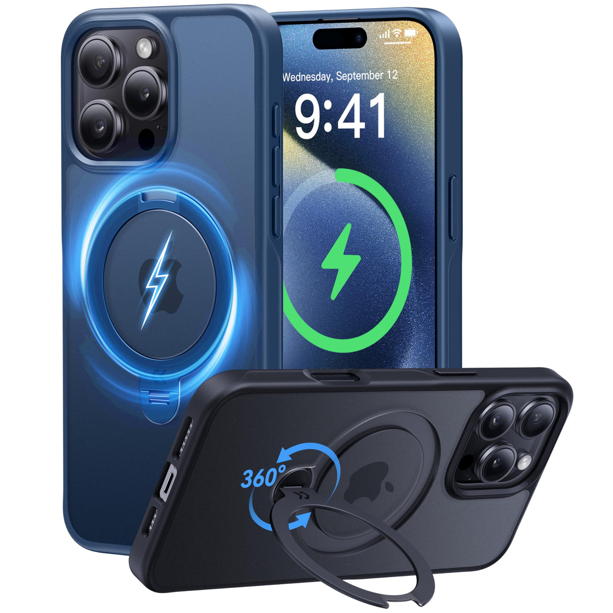 Casekoo For Iphone 16 Pro Max Case With 360 Upgraded Rotatable Magnetic Stand [Military Drop Protection] [Compatible With Magsaf