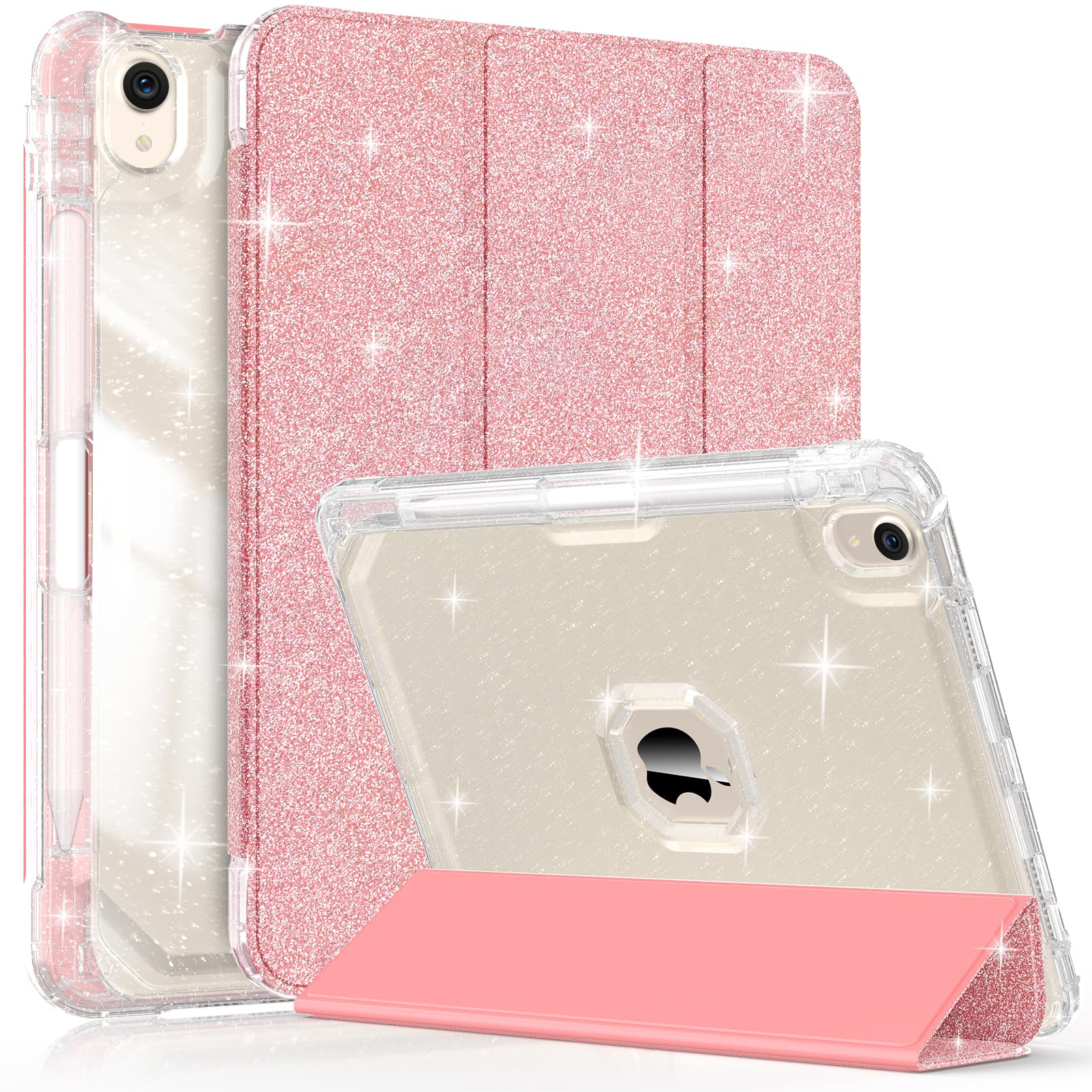 Sevrok Glitter Case For Ipad Air 11 Inch M2 (2024) & Ipad Air 5Th/4Th Gen 10.9 Inch (2022/2020), Pencil Holder, Trifold Stand & 