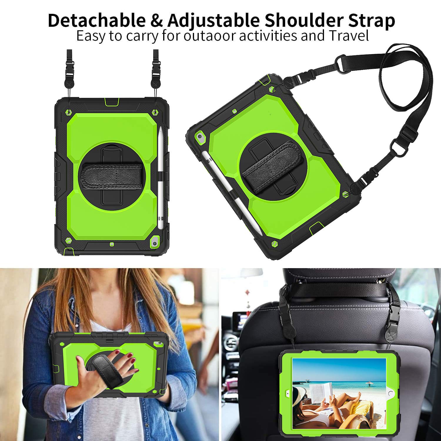 Blosomeet Case For Ipad 9Th/8Th/7Th Generation 2021/2020/2019 10.2 Inch With Tempered Glass Screen Protector & Pencil Holder,Pro