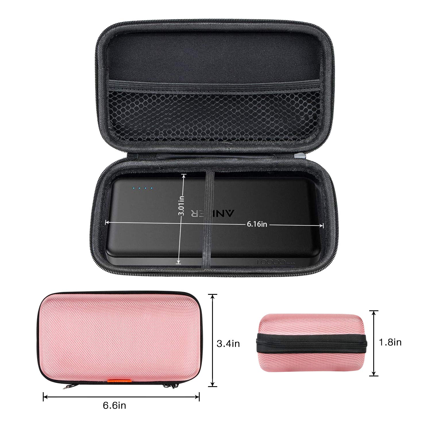 Glcon Cell Phone Carrying Case - Portable Hard Eva Charger Case - High Protection Small Zipper Travel Pouch Storage Bag Electron