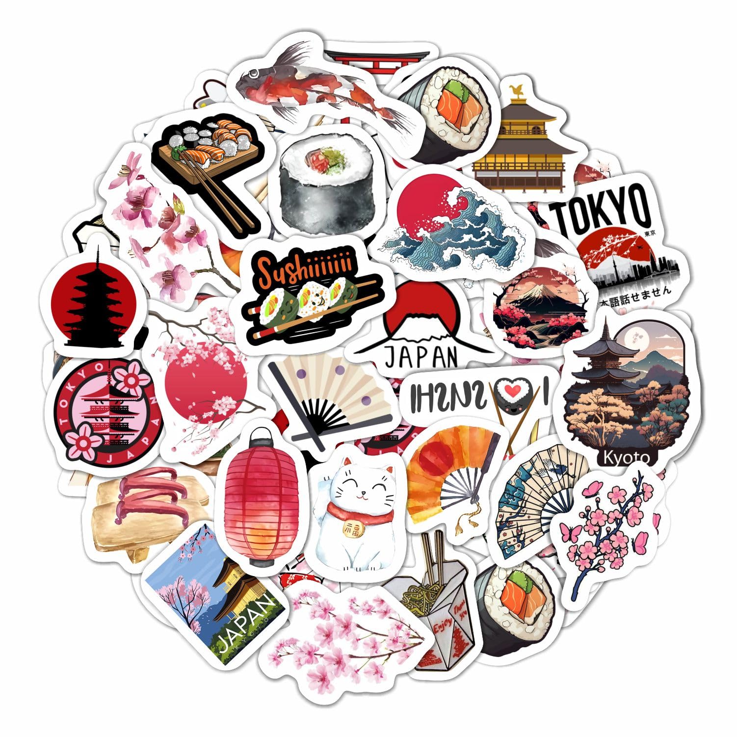 Japan Stickers, Cute Japanese Stickers For Journaling, Scrapbook, Planner   Japan Party Decorations, Asian Stickers, Japanese Gi