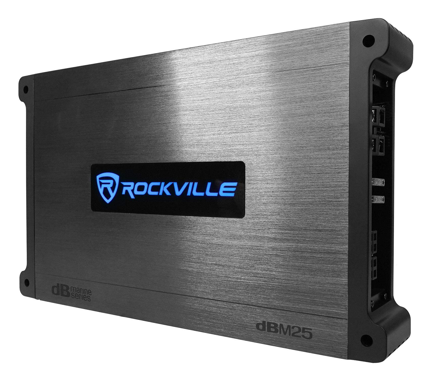Rockville DBM25 1500W Peak / 375W RMS 2Channel Marine Amplifier, Class AB, IPX6, Includes Remote, Adjustable Crossover, Silicon