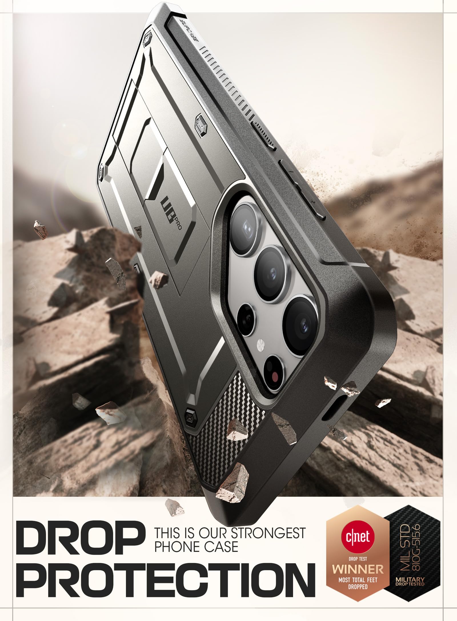 Supcase Unicorn Beetle Pro Case For Samsung Galaxy S24 Ultra With Stand, [2 Front Frames] 360 Full Body Shockproof Case With Bel