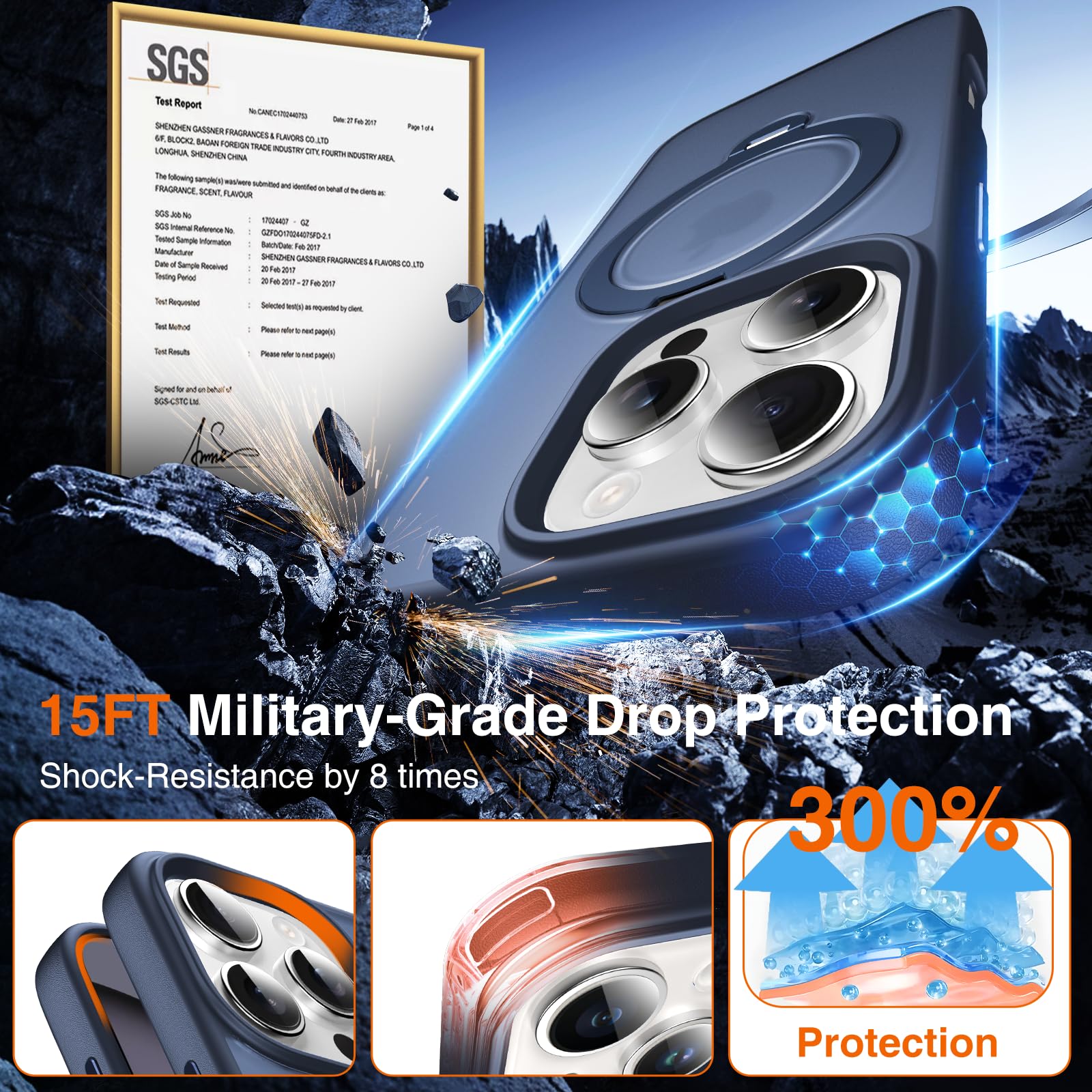 Chicfun 360 O-Ring Magstander For Iphone 14 Pro Max Case With Magnetic Kickstand Ring Holder [Compatible With Magsafe][360Rotate