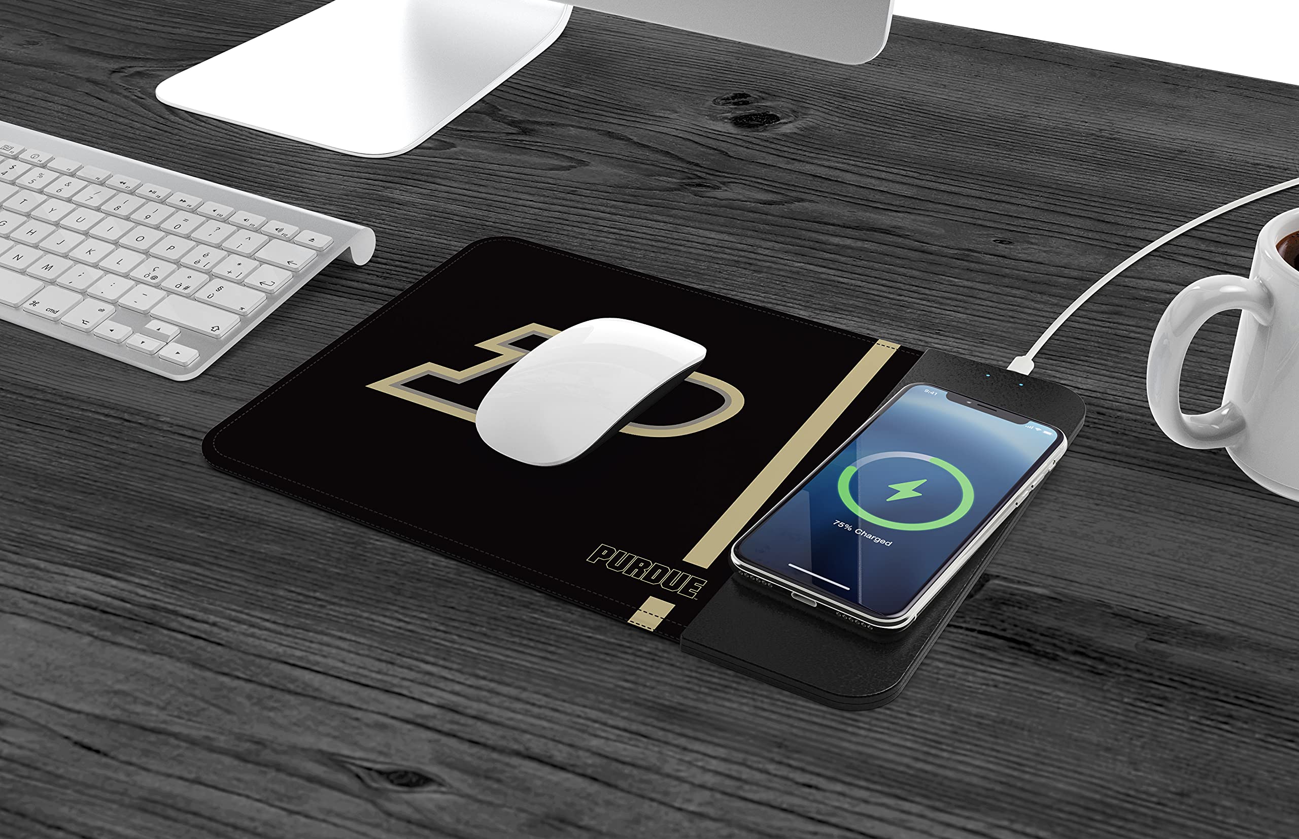 Soar Ncaa Wireless Charging Mouse Pad, Purdue Boilermakers