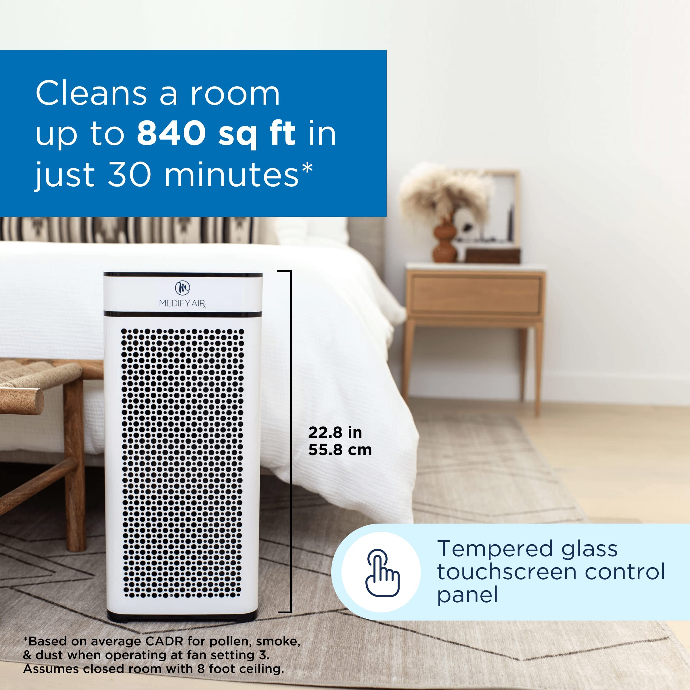 Medify Ma 40 Air Purifier With H13 True Hepa Filter | 840 Sq Ft Coverage | For Smoke, Smokers, Dust, Odors, Pet Dander | Quiet 9