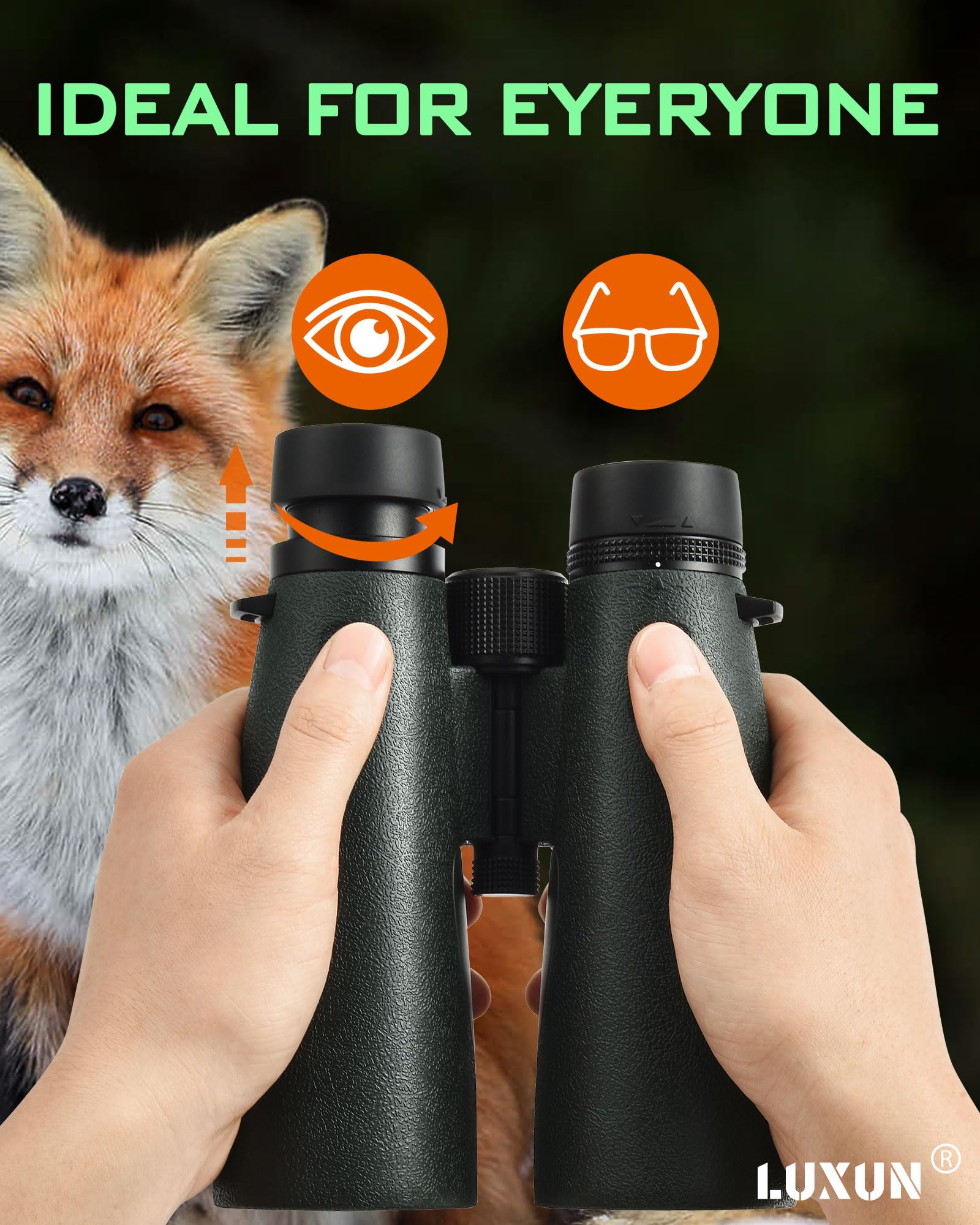 Luxun 15X56 Binoculars For Adults High Powered With Hd Optical System, Bak4 Prism & Fmc Coating Waterproof Binoculars For Huntin