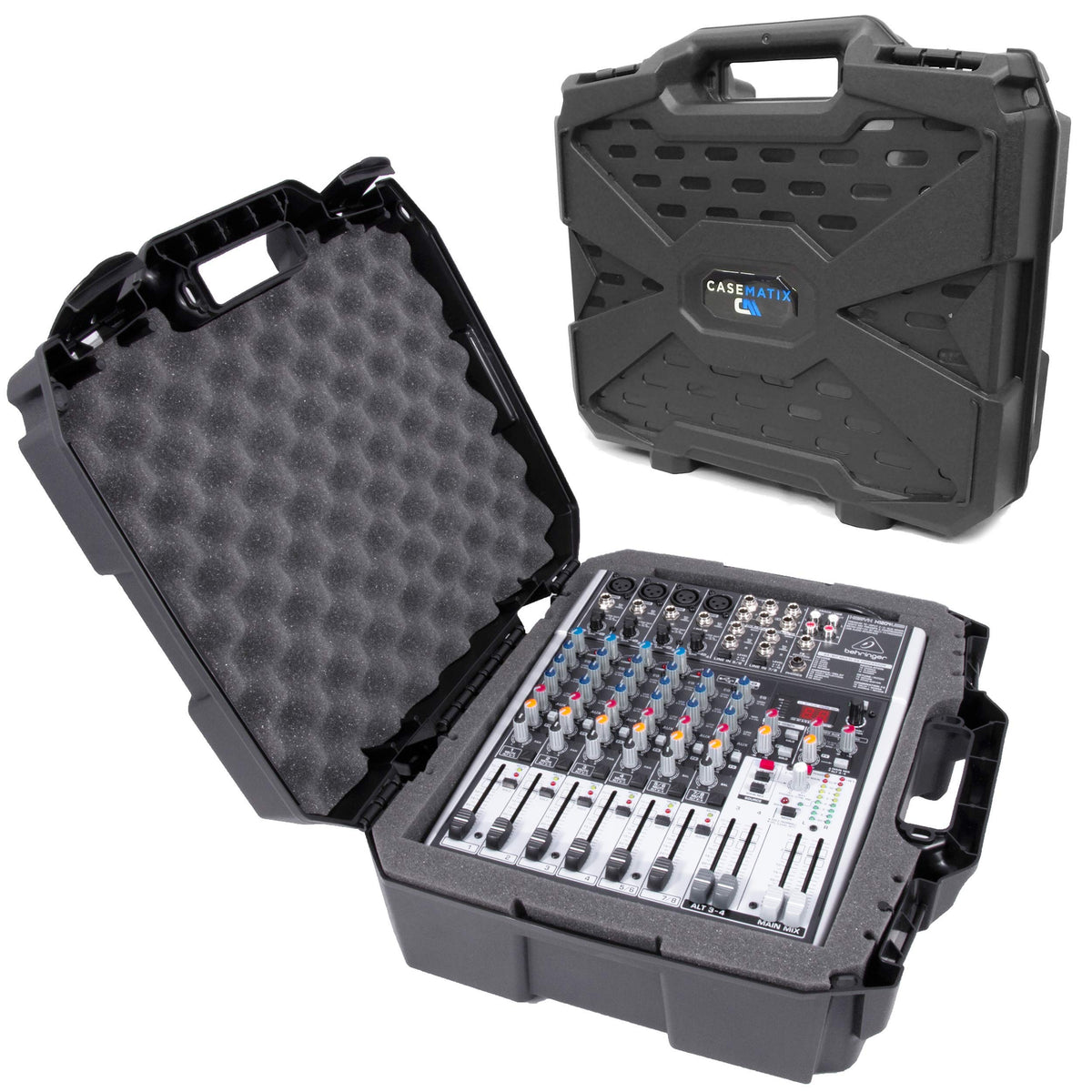 Casematix 17'' Hard Shell Audio Mixer Travel Case Compatible With Behringer Xenyx X1204Usb, 1204Usb, Qx1204Usb, Q1204Usb, 1202Fx