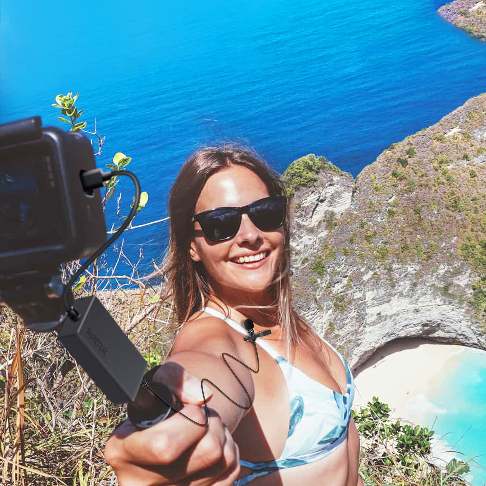 Weishan Lavalier Mic Compatible With Gopro Hero11 Black, Hero10,Hero9 Action Cameras, Media Mod, Max   Lapel Microphone 3.5Mm, 1