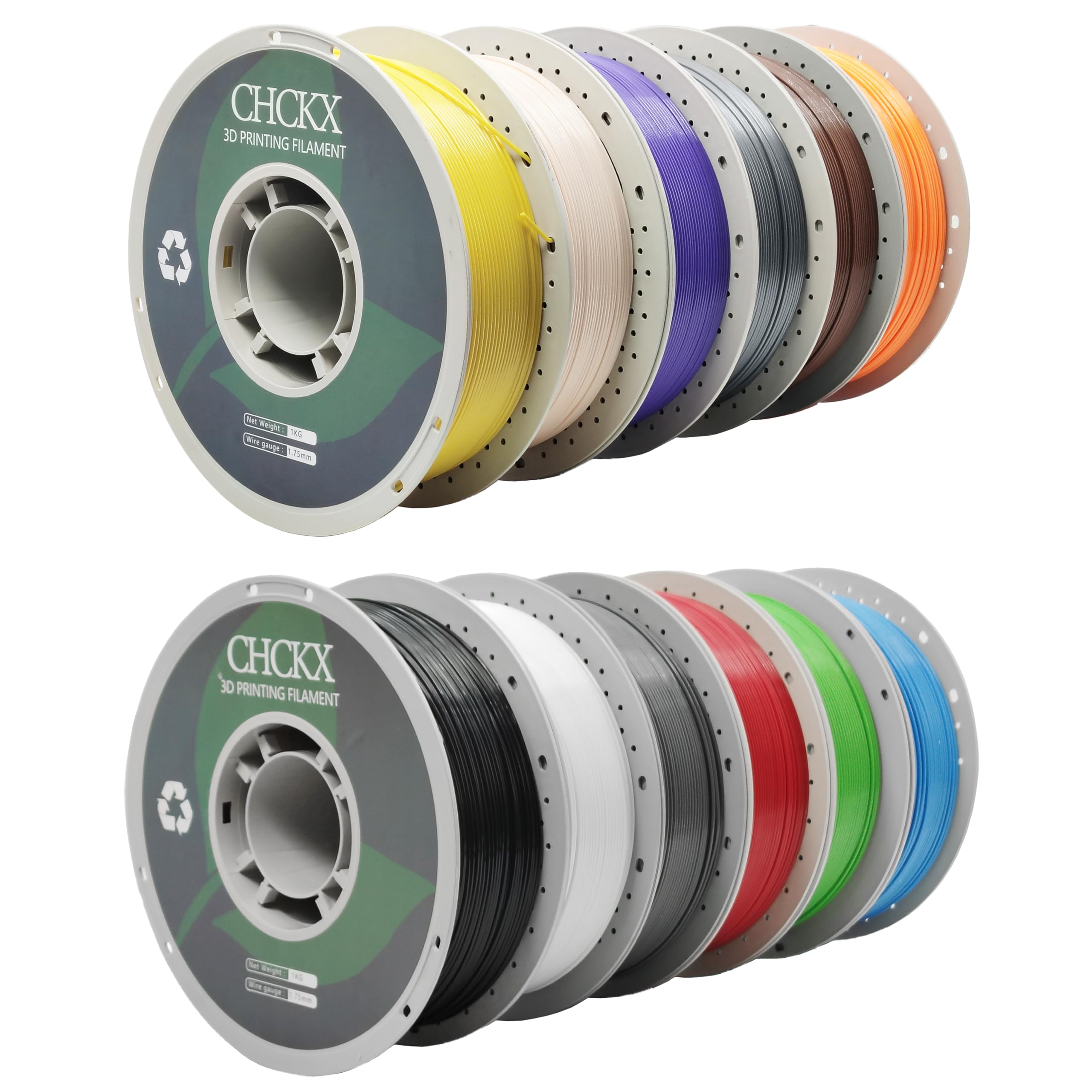 CHCKX PETG 3D Printer Filament Bundle, 12Rolls,Dimensional Accuracy +/- 0.03 mm, 1kg Spool(2.2lbs), 1.75 mm Fit for Most 3D Prin