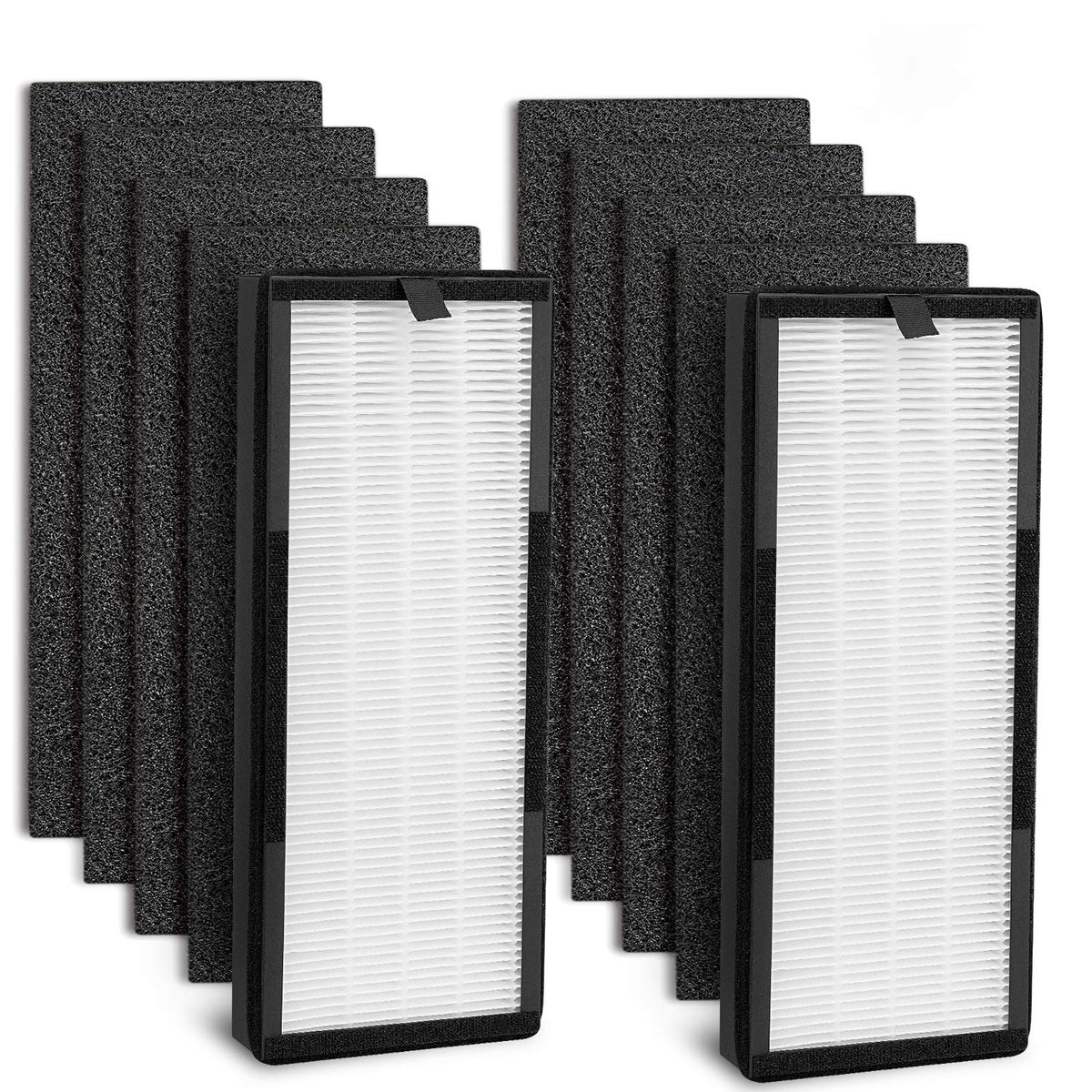 True Hepa Replacement Filter For Veva 8000 Elite Pro Series Air Purifier, 2 Hepa Filters & 8 Premium Activated Carbon Pre Filter