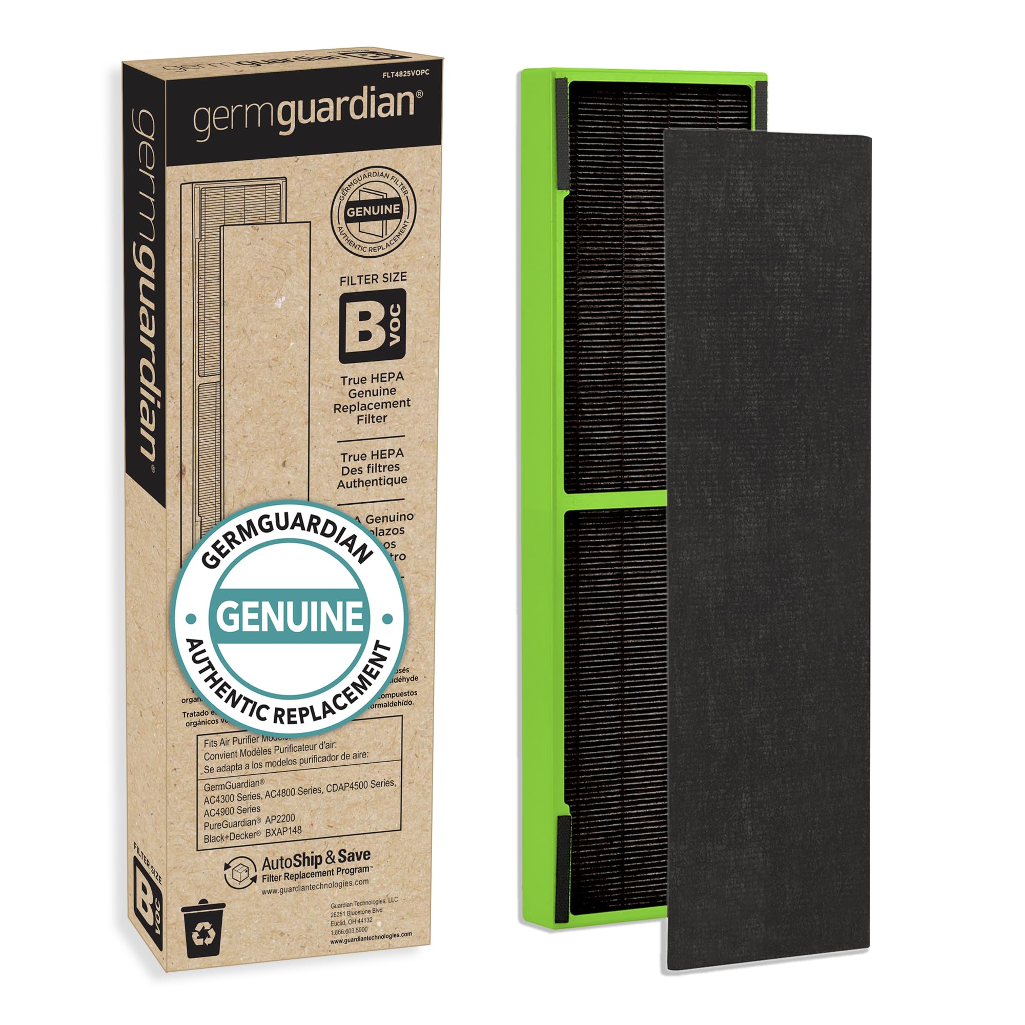 Germguardian Filter B Toxin Clear Hepa Genuine Replacement Filter, Removes 99.97% Of Pollutants, Common Vocs, Household Toxins, 