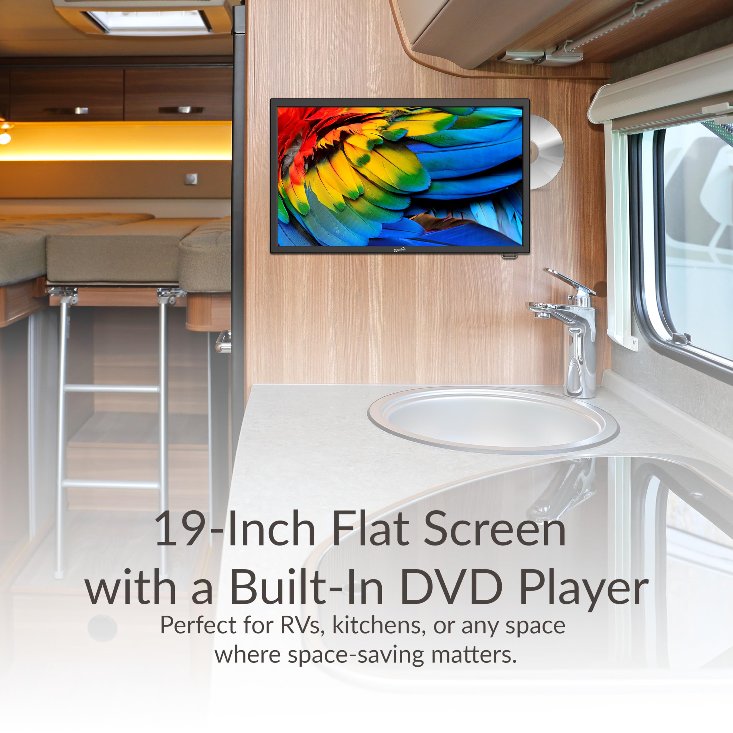 Supersonic Sc 1912 Led Widescreen Hdtv 19'', Built In Dvd Player With Hdmi, Usb & Ac/Dc Input: Dvd/Cd/Cdr High Resolution And Di