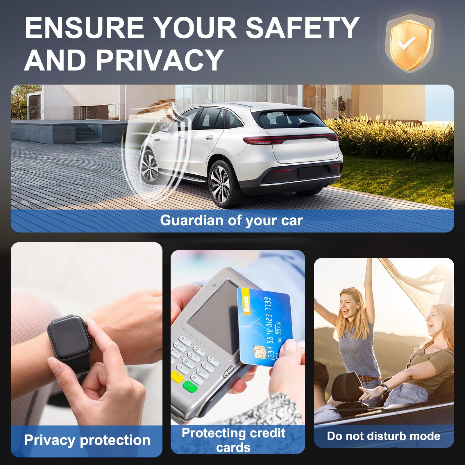 Samfolk Faraday Box With Faraday Bags For Car Keys, Car Key Signal Blocking Box, Keyless Entry Car Key Safe Protector Anti Theft