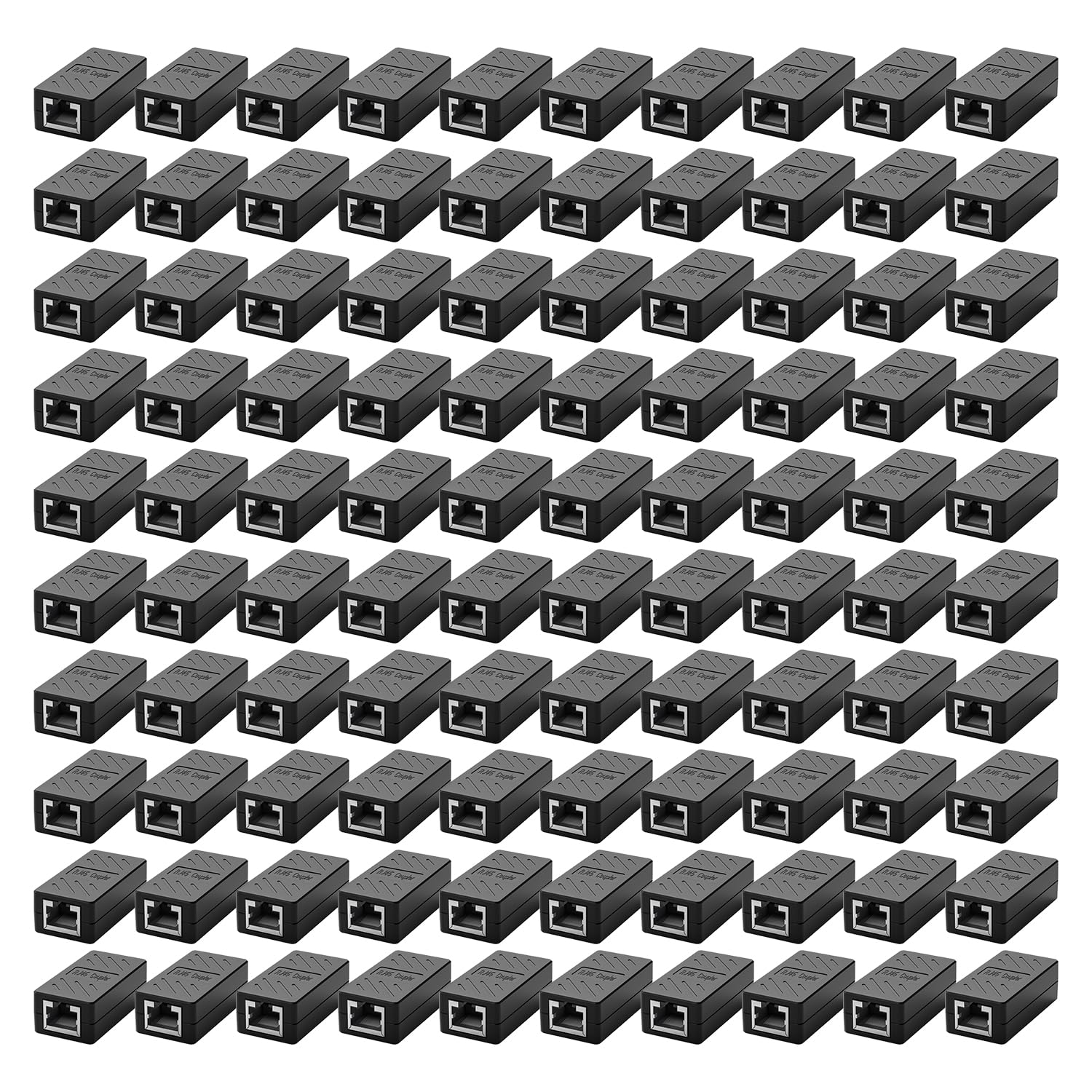 Zuzong 100 Pcs Gigabit Rj45 Coupler, Ethernet Extender Connector In Line Coupler For Cat8/Cat7/Cat6/Cat5E/Cat5 Ethernet Cable Extender Adapter Female To Female (Black)