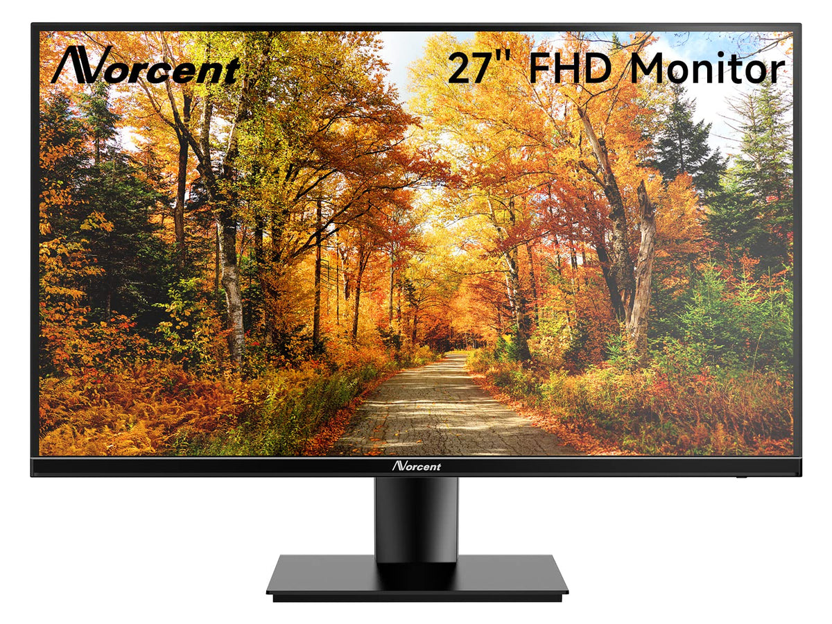 Norcent 27 Inch Desktop Frameless Monitor, 75Hz Full Hd 1080P Va Led Display, Hdmi Vga Port, Wide Viewing Angle Blue Light Prote