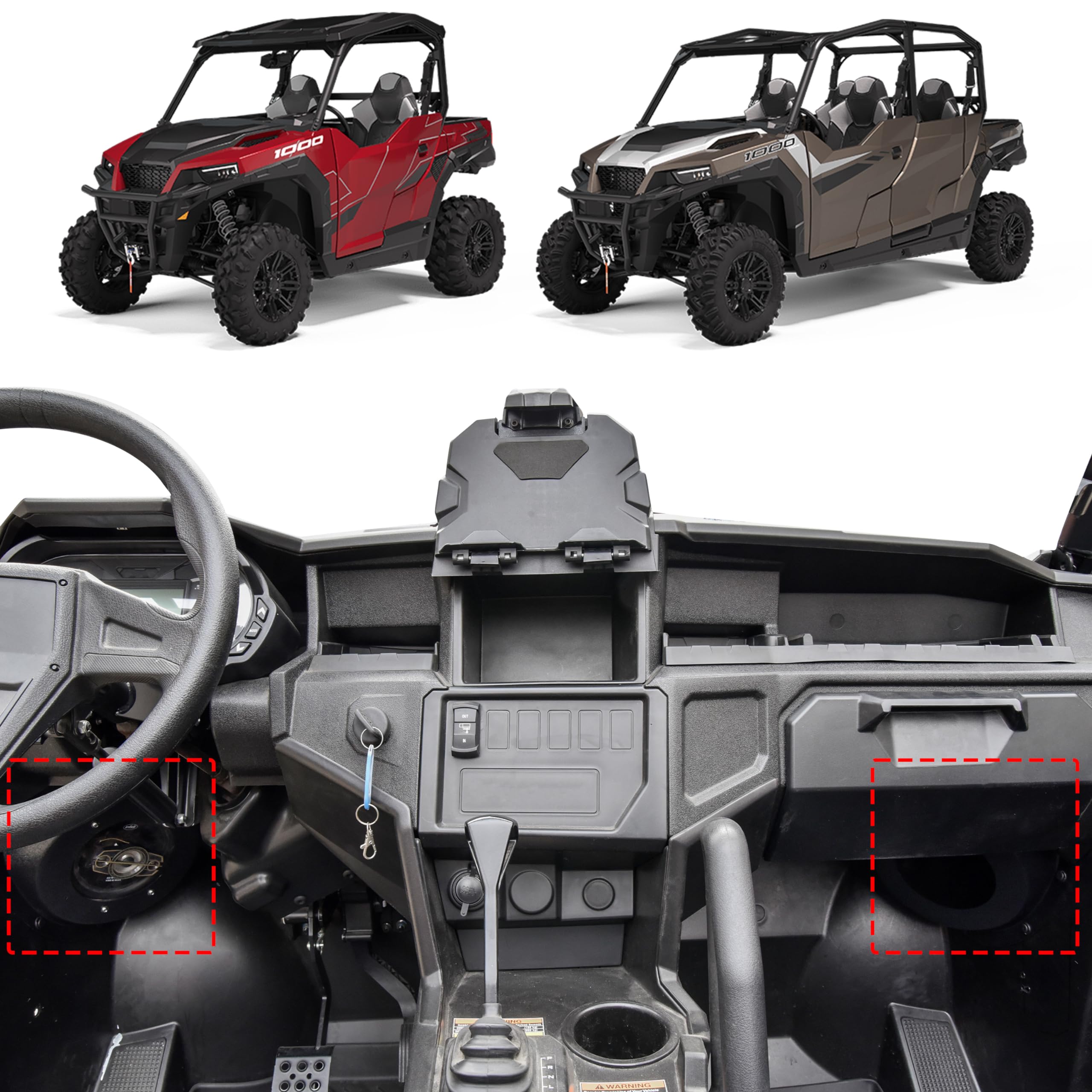 Utv Under Dash Kick Pod Brackets, Sautvs 6.5'' Speaker Mount Front Kick Panels For Polaris General 1000 Eps Accessories (2Pcs)