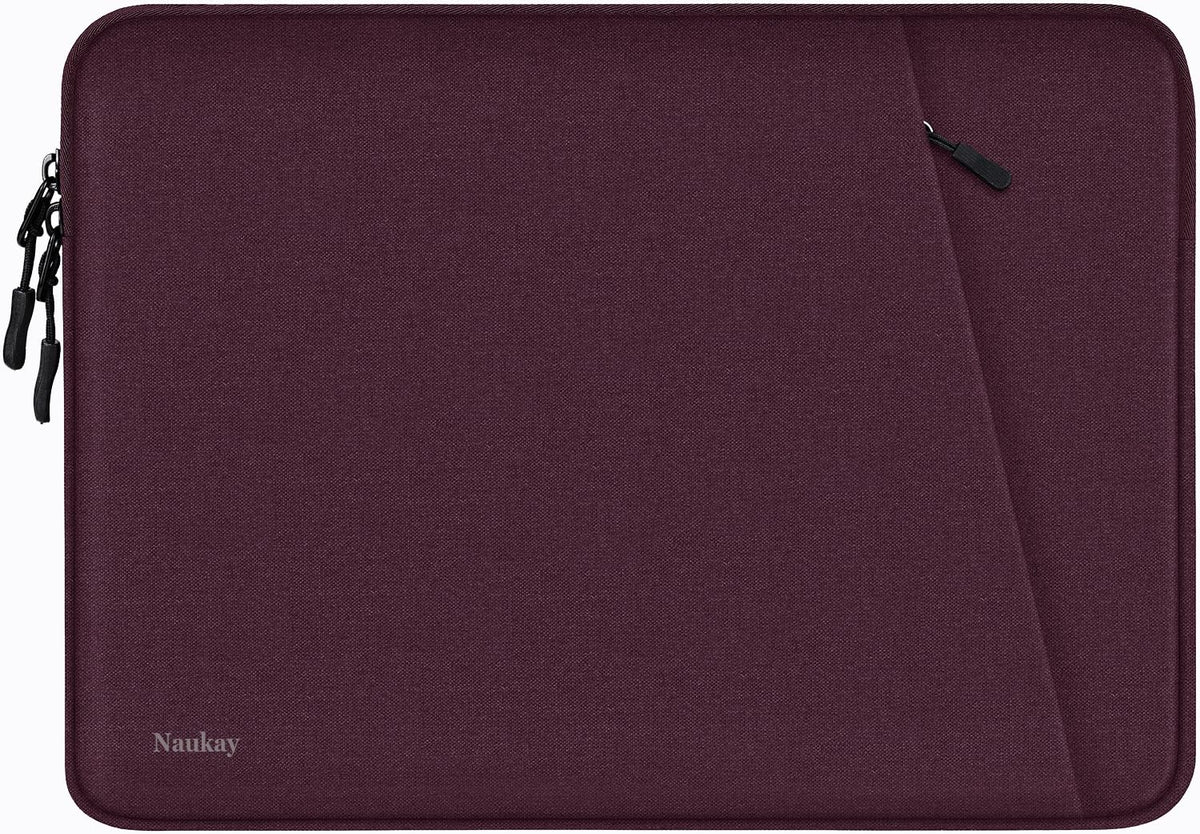 15.6 inch Laptop Sleeve, Shockproof Protective Computer Sleeve Cover with Accessories Pocket, Water Resistant Traveling Carrying Laptop Bag Compatible for MacBook Dell HP Acer Lenovo, Magenta