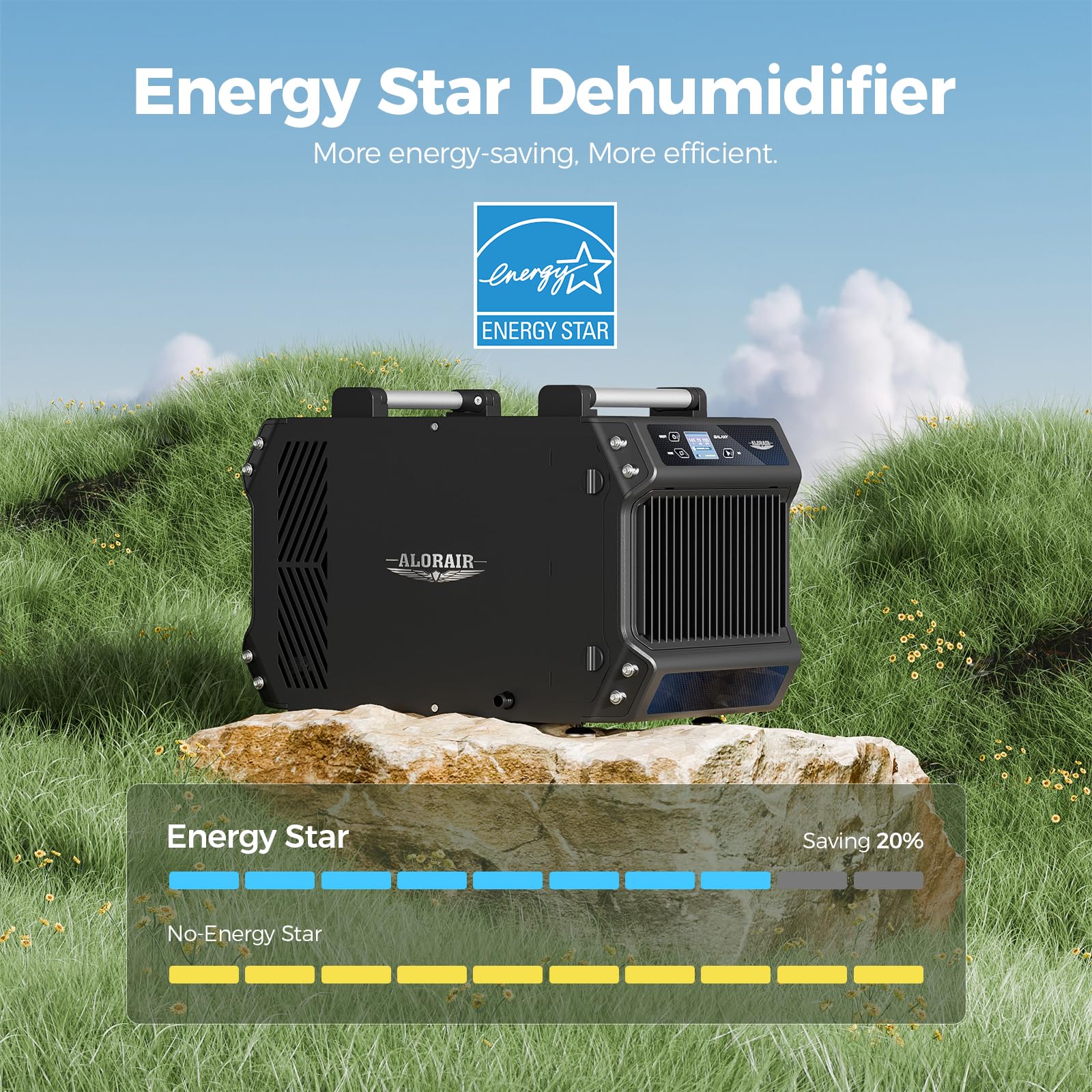 Alorair Crawlspace Dehumidifiers Energy Star, 145 Pint Commercial Dehumidifier For Basements With Drain Hose, 1,800 Sq.Ft Auto D