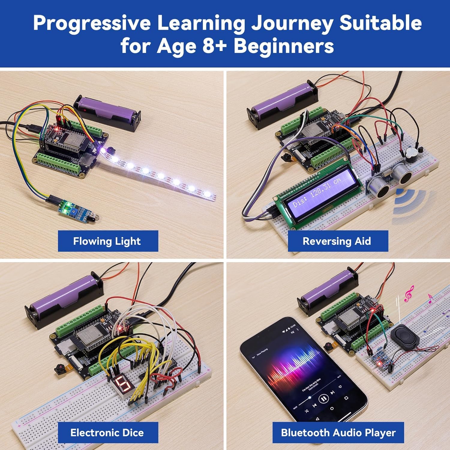 Sunfounder Esp32 Ultimate Starter Kit (Compatible With Arduino) Pinout Board With Esp32Cam, Wifi, Python C Scratch, Video Course