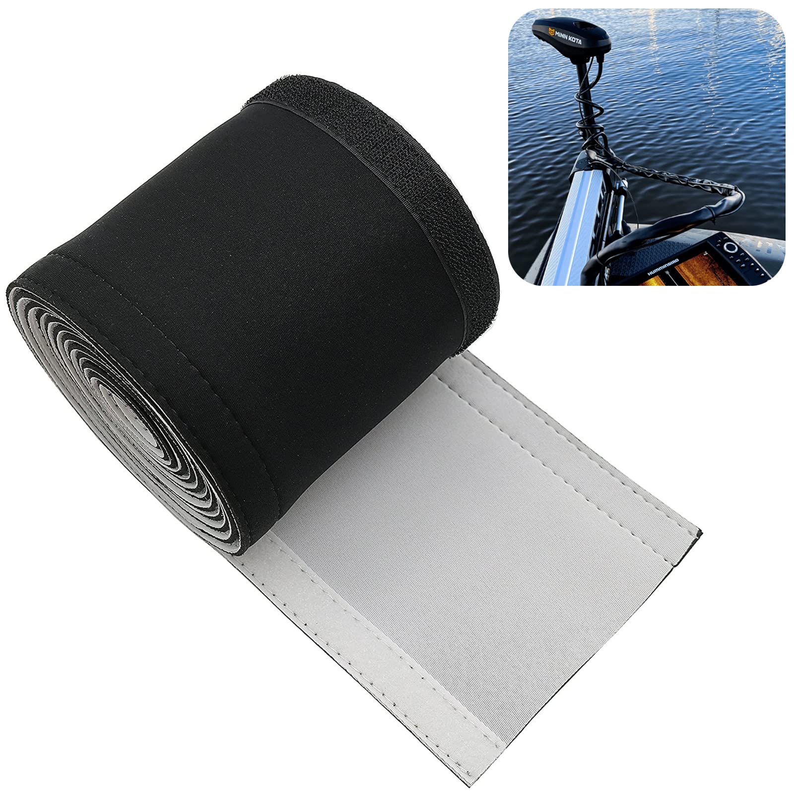 Trolling Motor Cable Sleeve, 60'' Neoprene Cable Sleeve For Trolling Motor Wire, Protect And Manage Trolling Motor Cables, Black