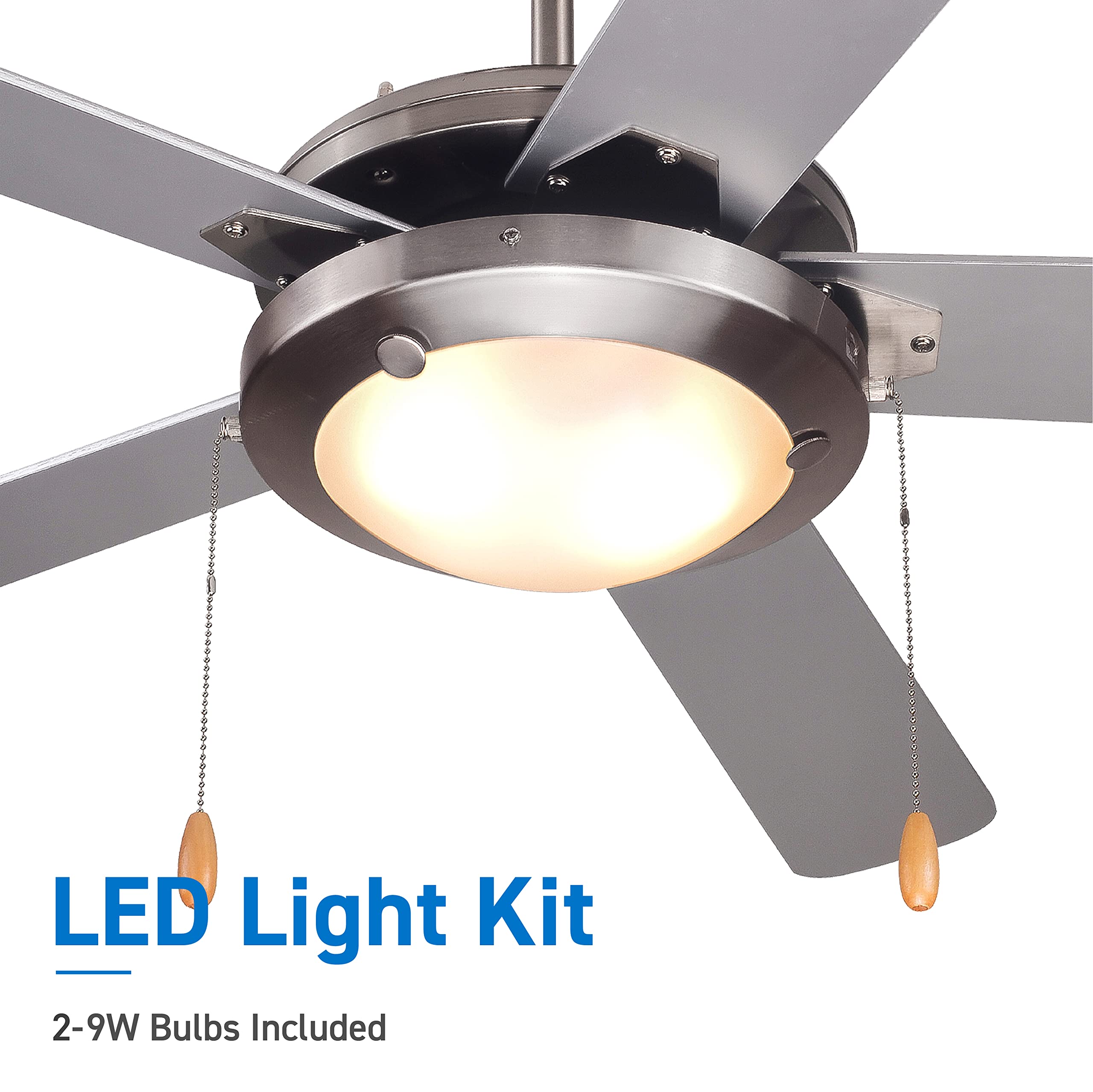 Commercial Cool 52    Modern Ceiling Fan With Lights, Cools Up To 350 Sq. Ft., Perfect For Large Rooms, Featuring 3 Air Flow Spe