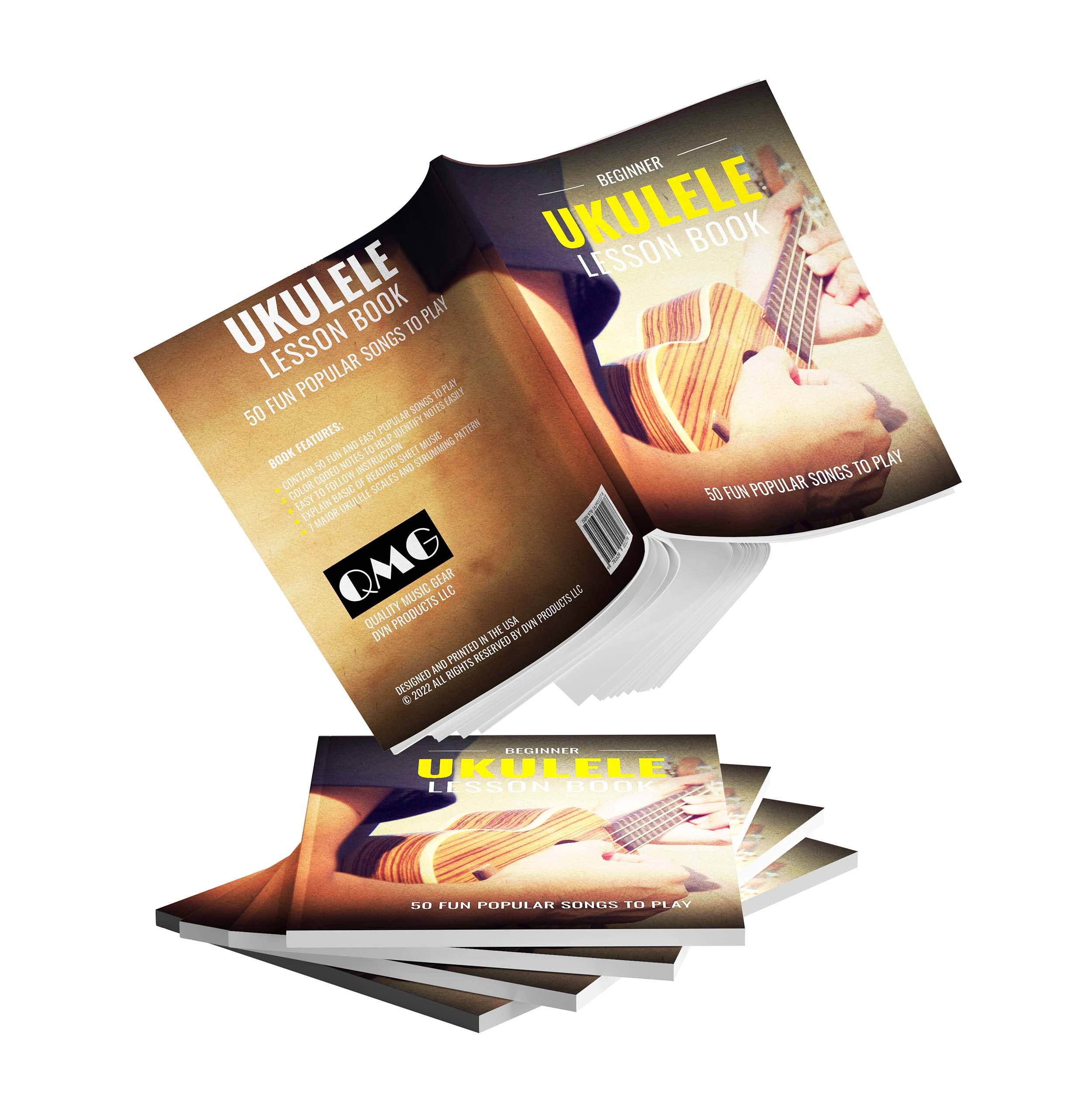 Qmg Beginner Ukulele Lesson Book, Suitable For All Levels, Color Coded Notes, 50 Amazing & Popular Songs