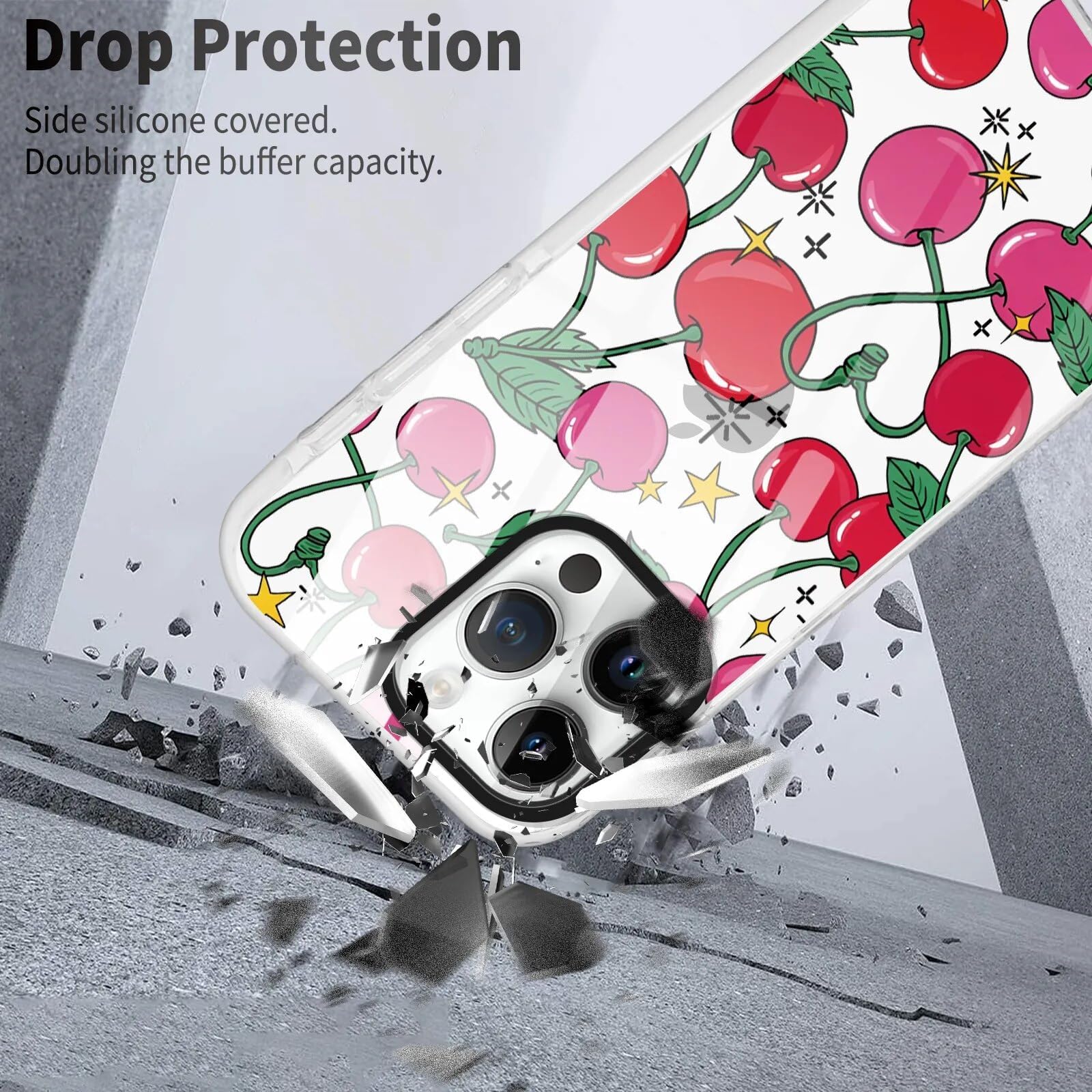 Rumdey 2 Pack Cute Cherry For Iphone X/Xs 5.8'' Phone Case, Transparent Tpu Aesthetic Design Clear Cases Soft Silicone Slim Tpu