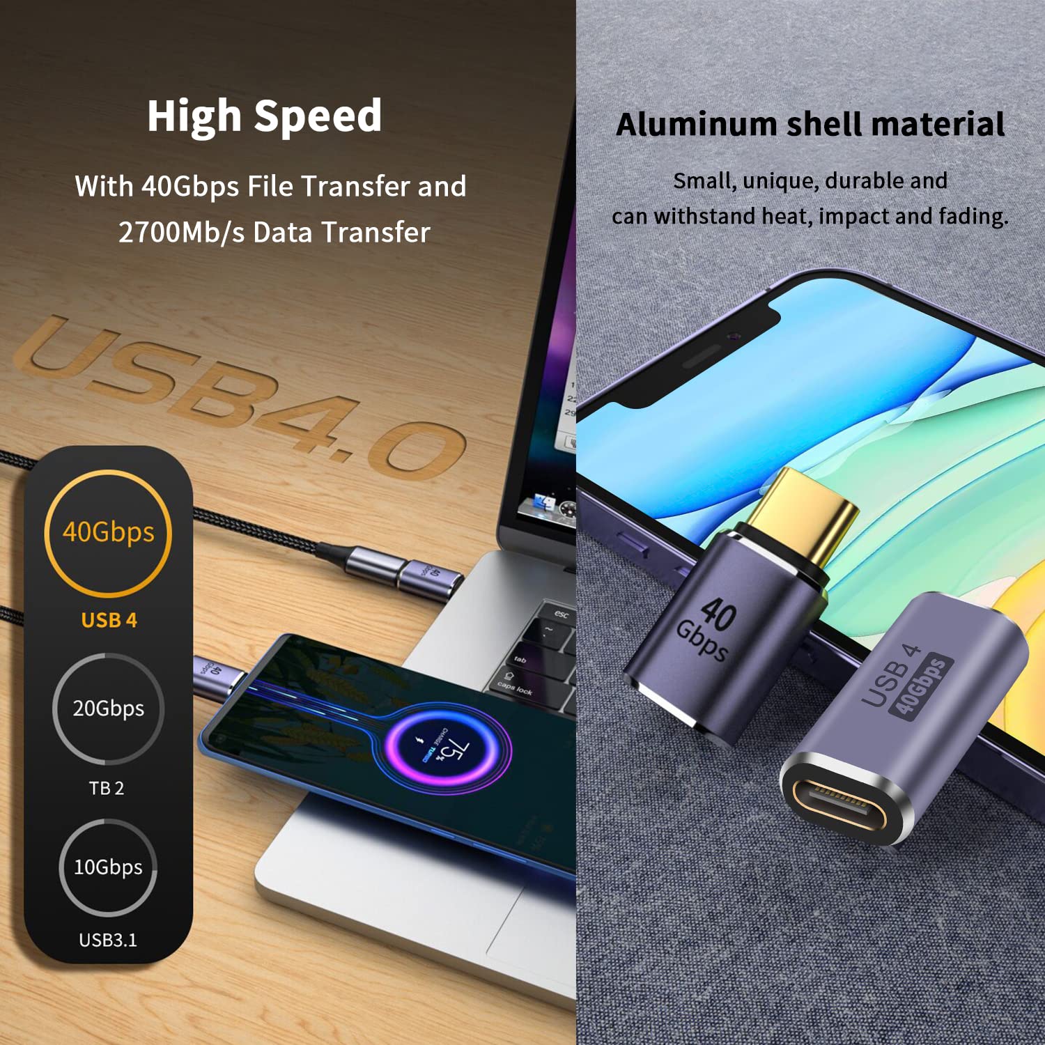 Poyiccot 5Pack Usb C Adapter 40Gbps, Usb C 90 Degree Adapter Pd, Right Angle Usb C Adapter 100W, Usb 3.1 Type C Male To Female Adapter 8K Usb C Extender Adapter For Laptop, Tablet And Phones
