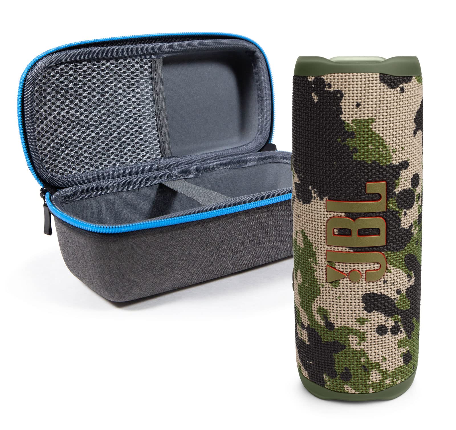 JBL Flip 6 Waterproof Portable Wireless Bluetooth Speaker Bundle with divvi! Premium Hardshell Case - Squad