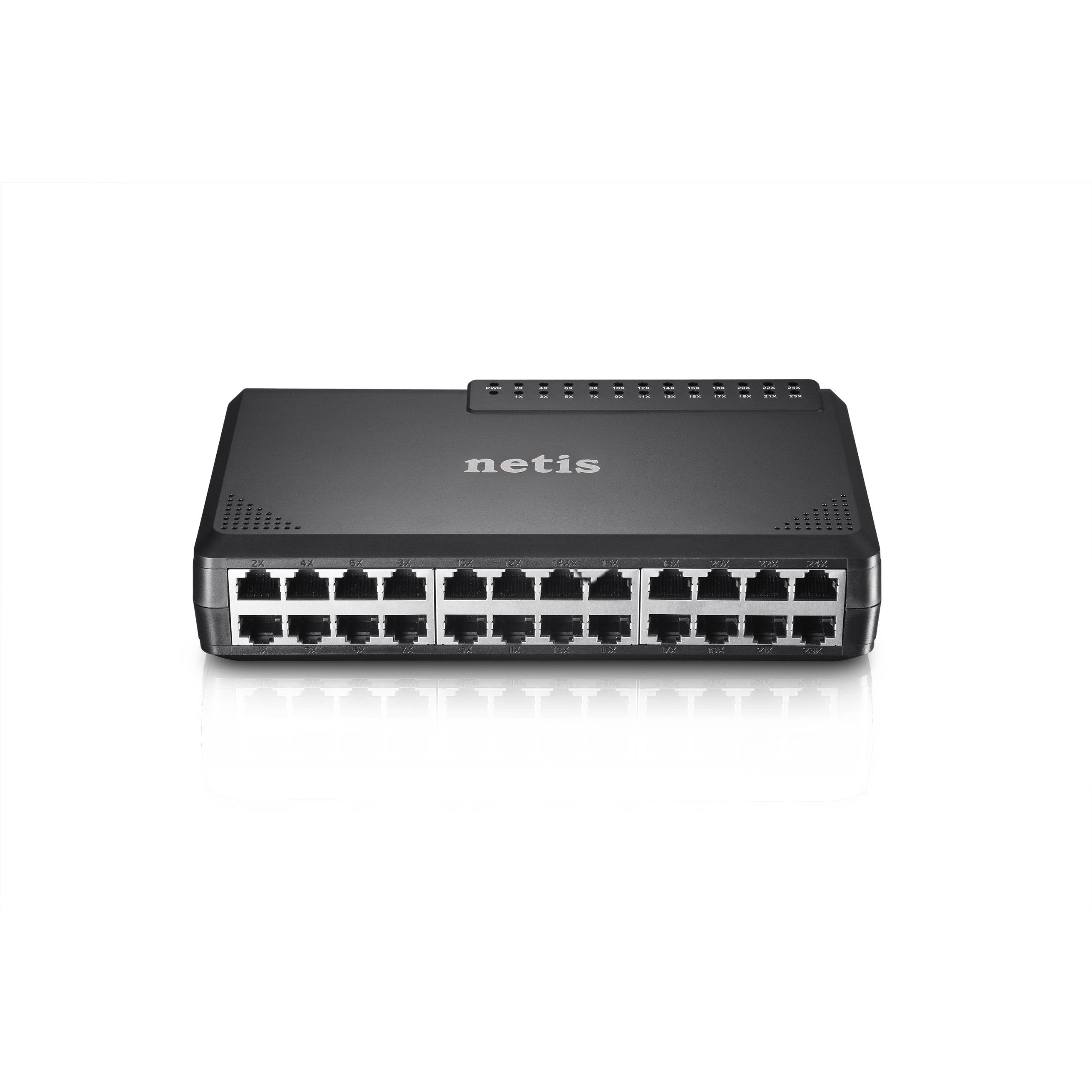 Netis ST3124P 24 Port 10/100Mbps Fast Ethernet Rackmount Switch with PlugandPlay | Auto MDI/MDIX, Desktop Ethernet Splitter a