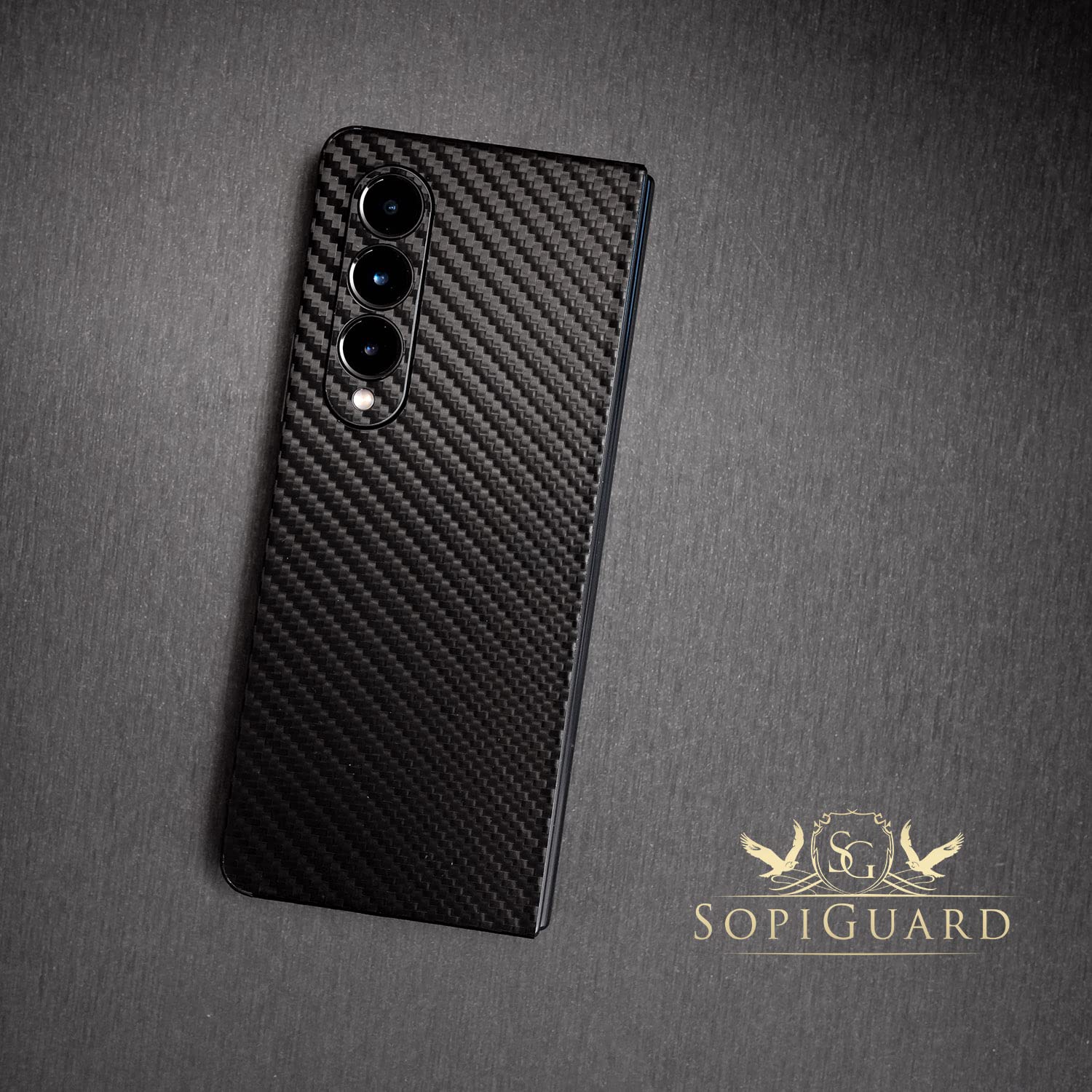 Sopiguard Sticker Skin For Samsung Z Fold4 Full Body Wrap Precision Edge To Edge (Gloss Orange)