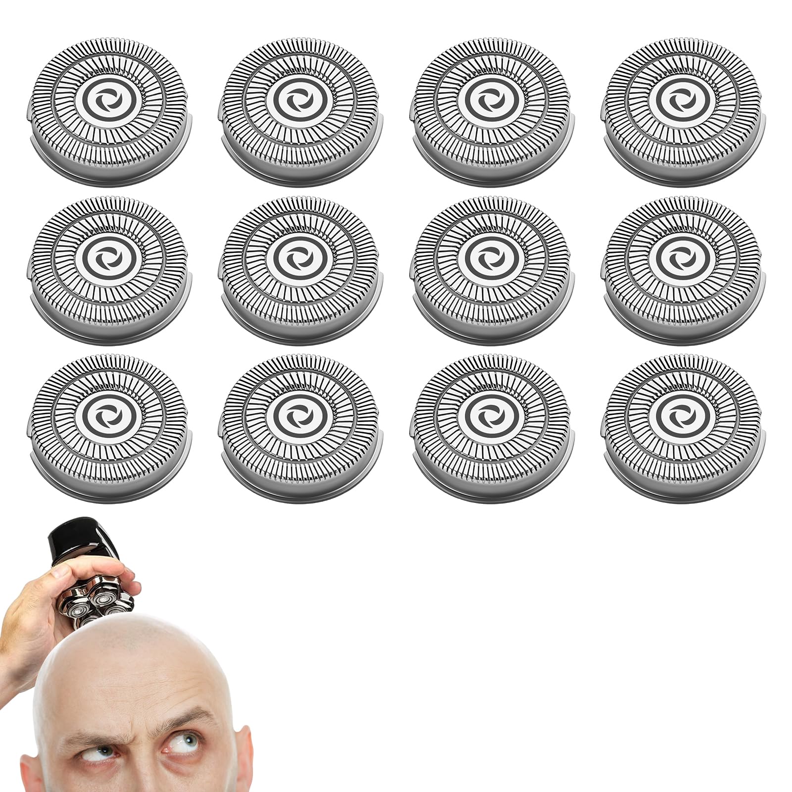 12 Pack Shaver Replacement Blades Compatible With Skull Shaver For Pitbull Gold Pro/Pitbull Platinum Pro Shaver Heads