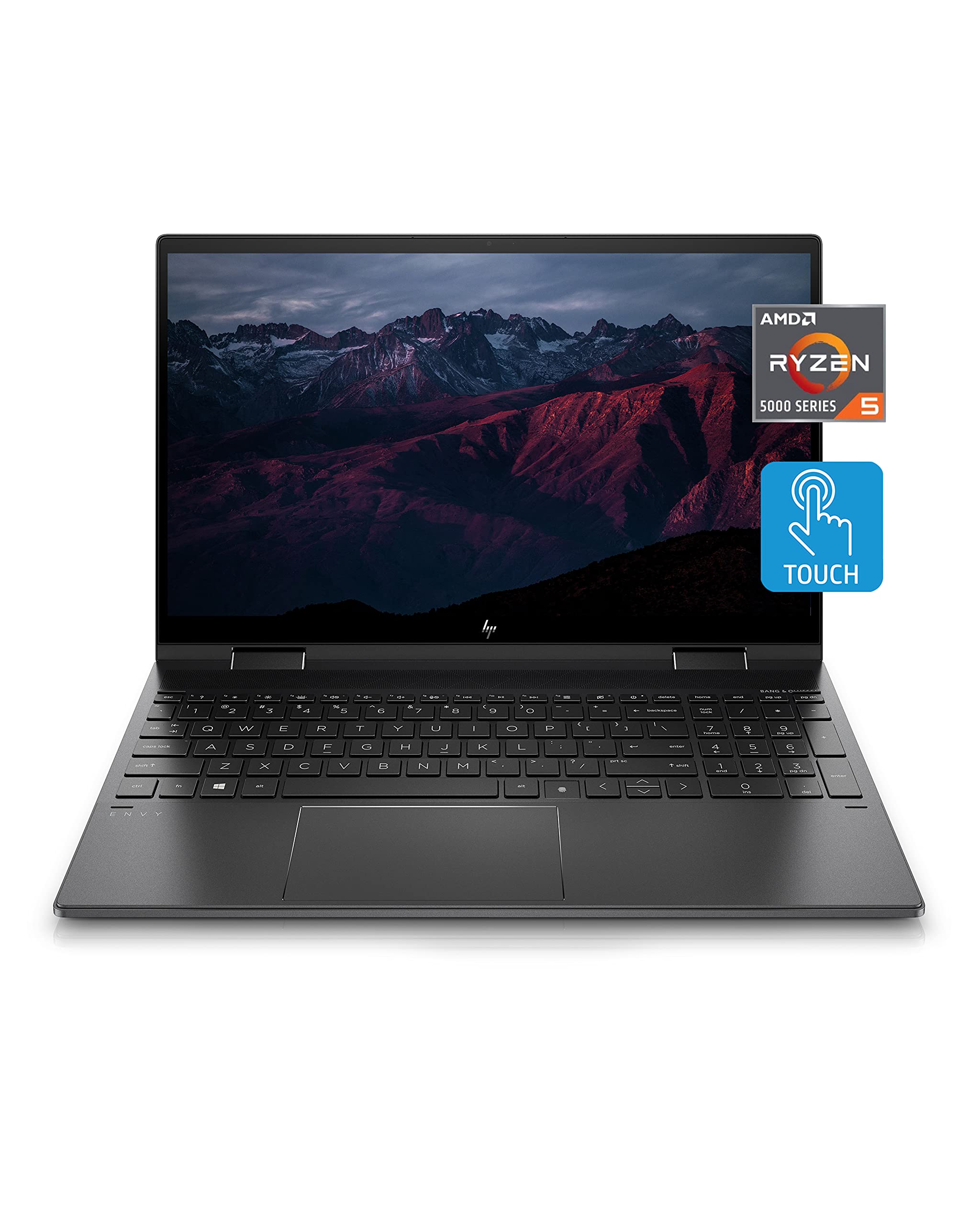 HP Envy x360 15 Convertible Laptop, AMD Ryzen 5 5500U Processor, AMD Radeon Graphics, 8 GB RAM, 512 GB SSD, 15.6 inch Full HD Di