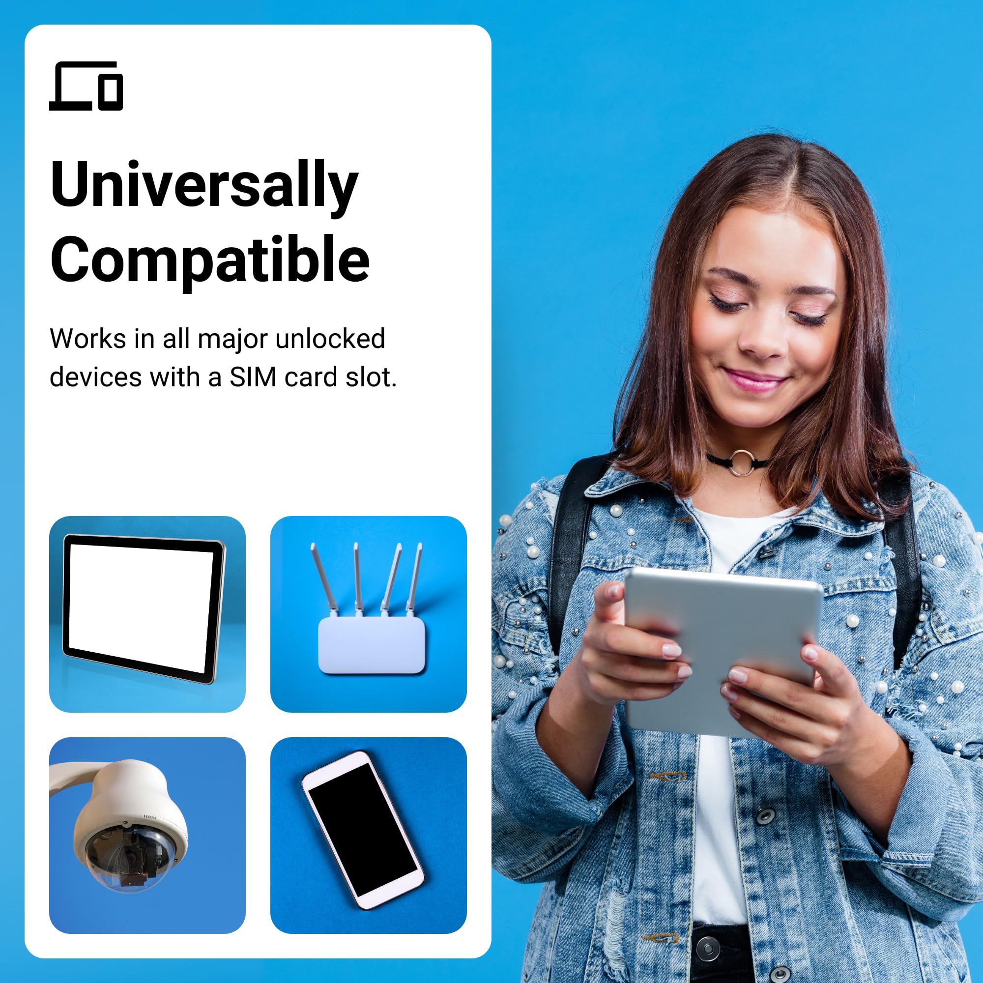 30 Day Trial Iot Quad Network Data Sim Card For Unlocked Security, Solar & Hunting Trail Game Cameras With Usa Data Path, Usa Co