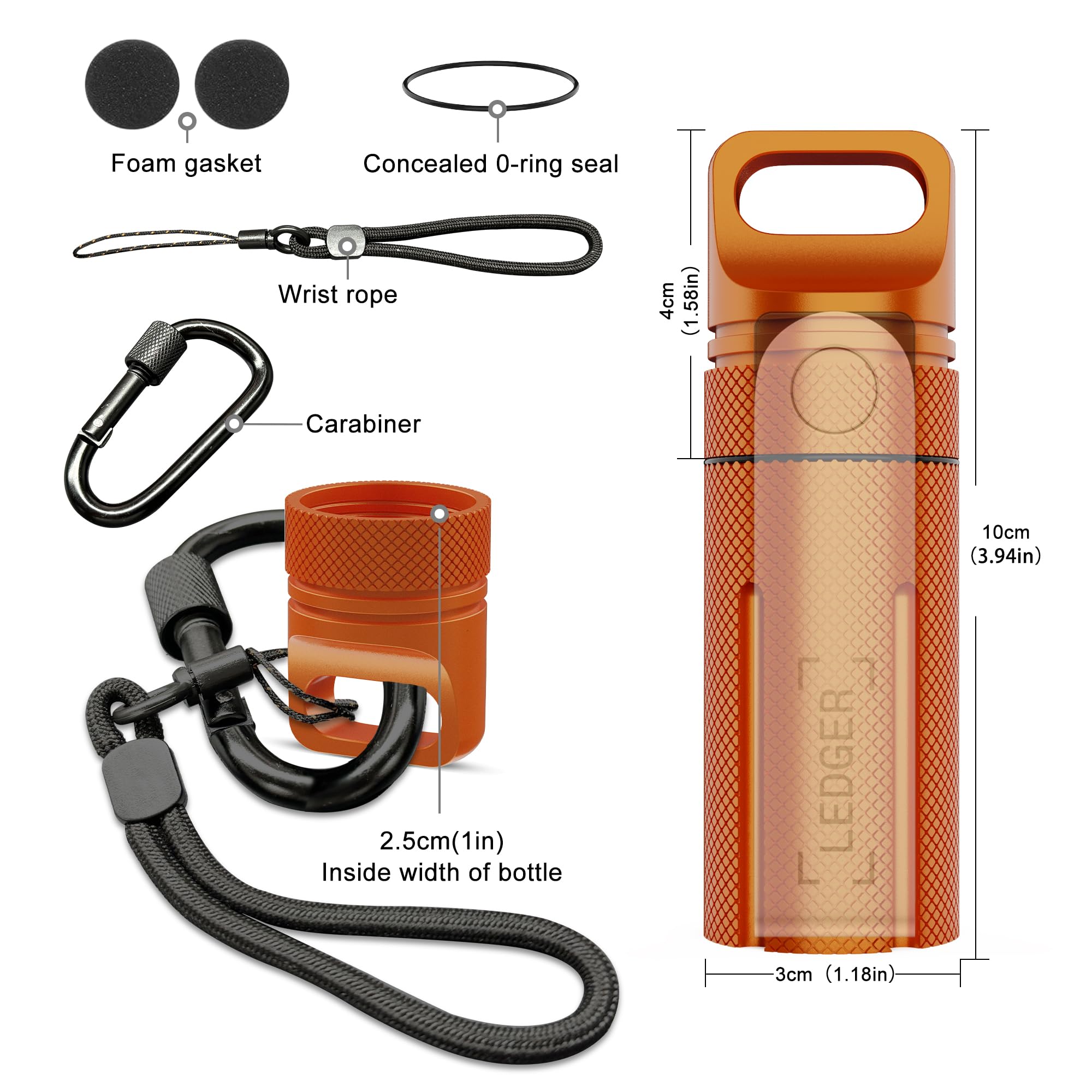 Aluminum Alloy Carrying Case Compatible With Ledger Nano X/S Plus Yubikey Usb 5 5C Nfc Nano, Waterproof & Shockproof Usb Thumb D