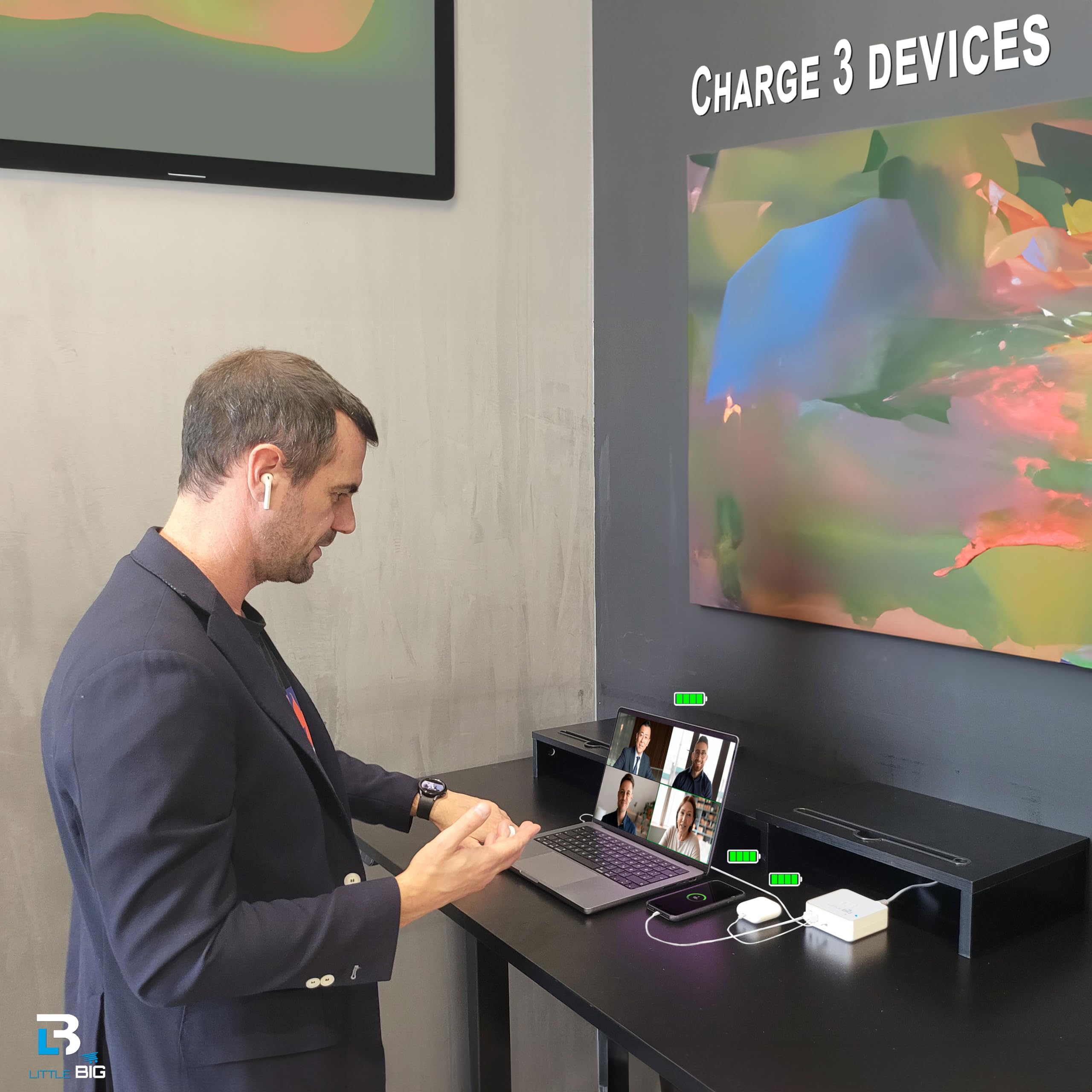 Mac Book Pro Charger   100W Usb C Fast Charger For Macbook Pro   With Additional Charging Ports (Usbc & Usb), Extra Long 131 Inc