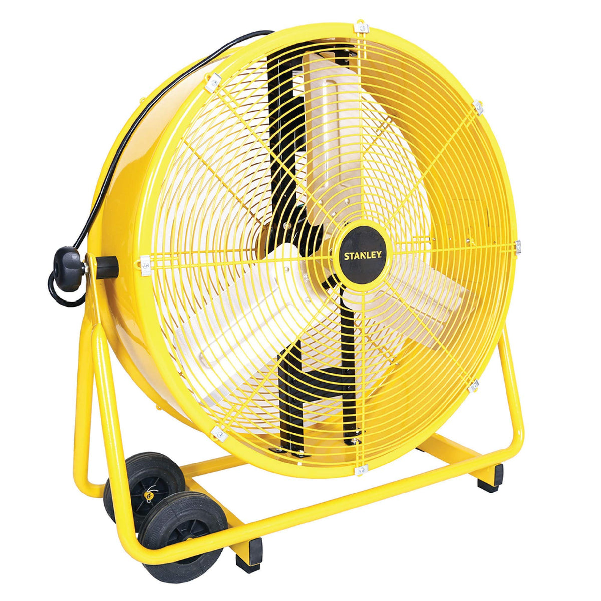 Stanley 24 Inch Industrial High Velocity Drum Fan For Commercial, Shop Or Garage, All Metal Construction, 2 Speed Settings, Port