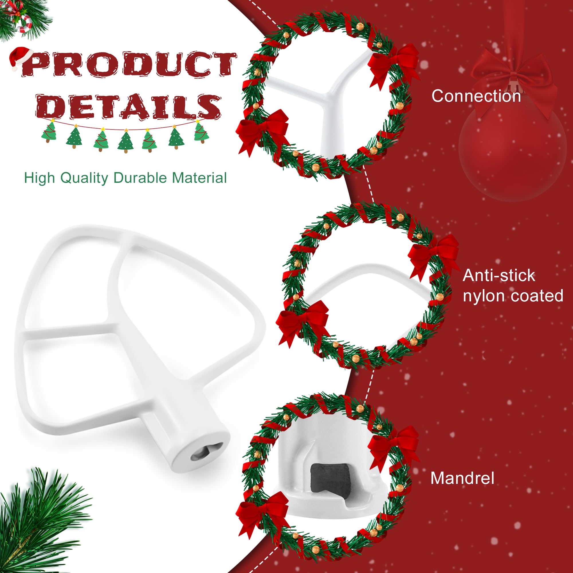 K45B Coated Flat Beater/Kitchen Mixer Paddle Attachment For Stand Mixer Perfectly Compatible For 4.5 Qt Tilt Head Stand Mixer,Fi