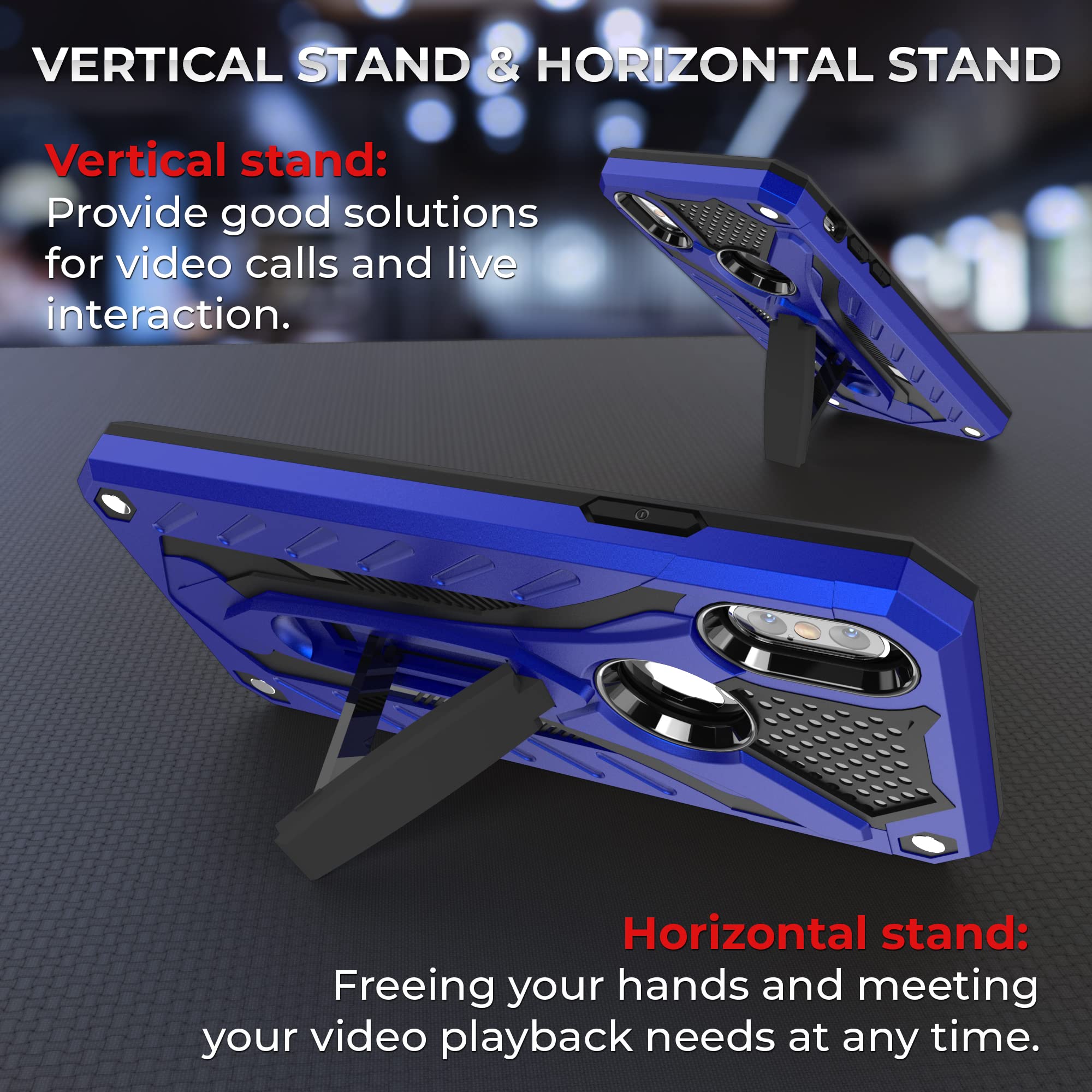 Kitoo Defender Designed For Iphone Iphone Xs Max [Eco Friendly] Shockproof Case With Kickstand, Military Grade, Made In Usa   Re