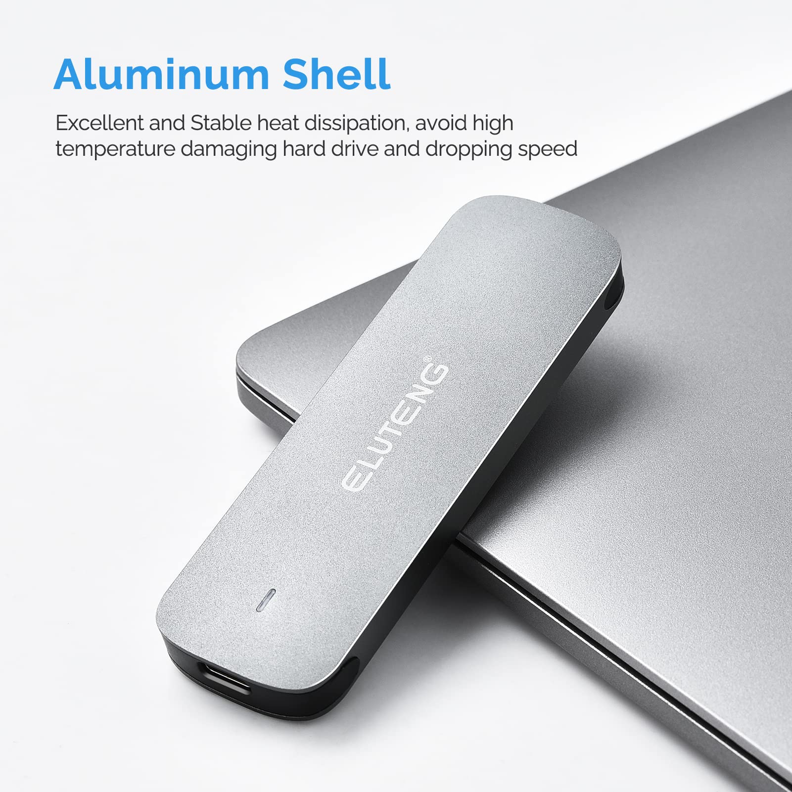 Eluteng M.2 Ssd Enclosure Nvme Sata Dual Protocol Ssd To Usb Adapter Aluminum Usb C 3.2 Gen 2 10Gbps Pcie M And B&M Keys Externa