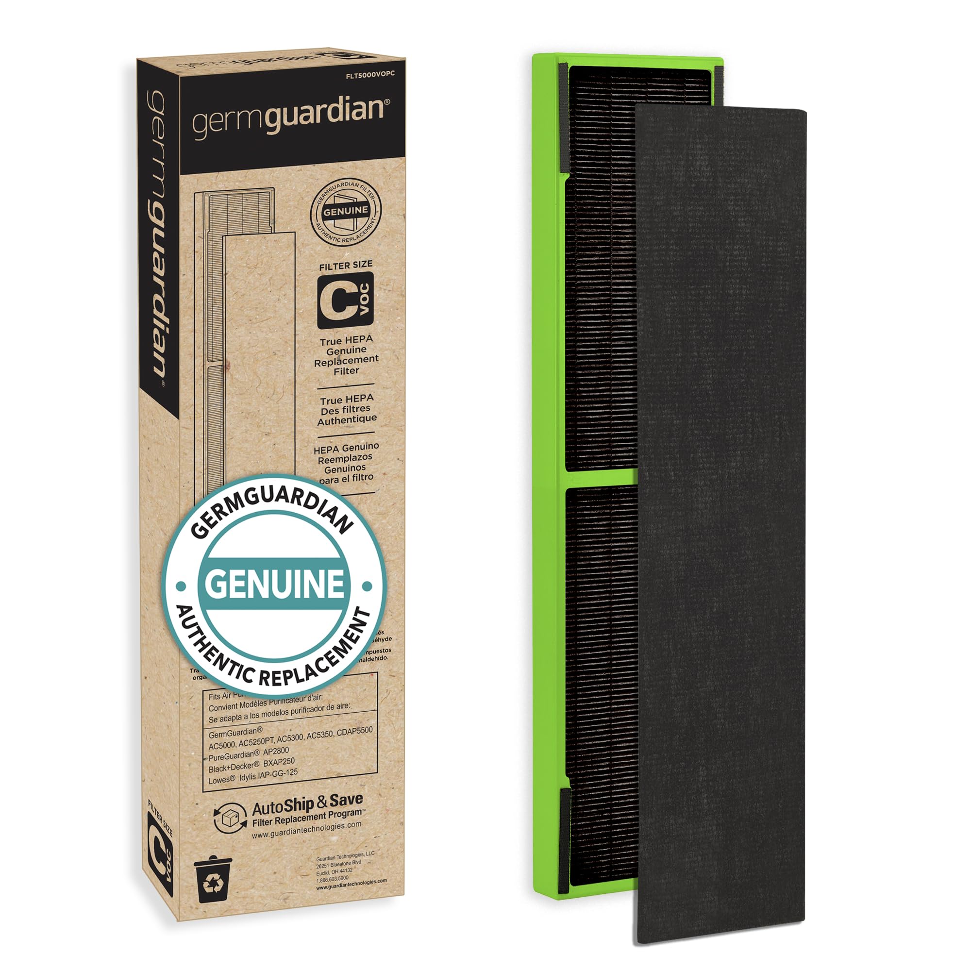 Germguardian Filter C Toxin Clear Hepa Genuine Replacement Filter, Removes 99.97% Of Pollutants, Common Vocs, Household Toxins, 