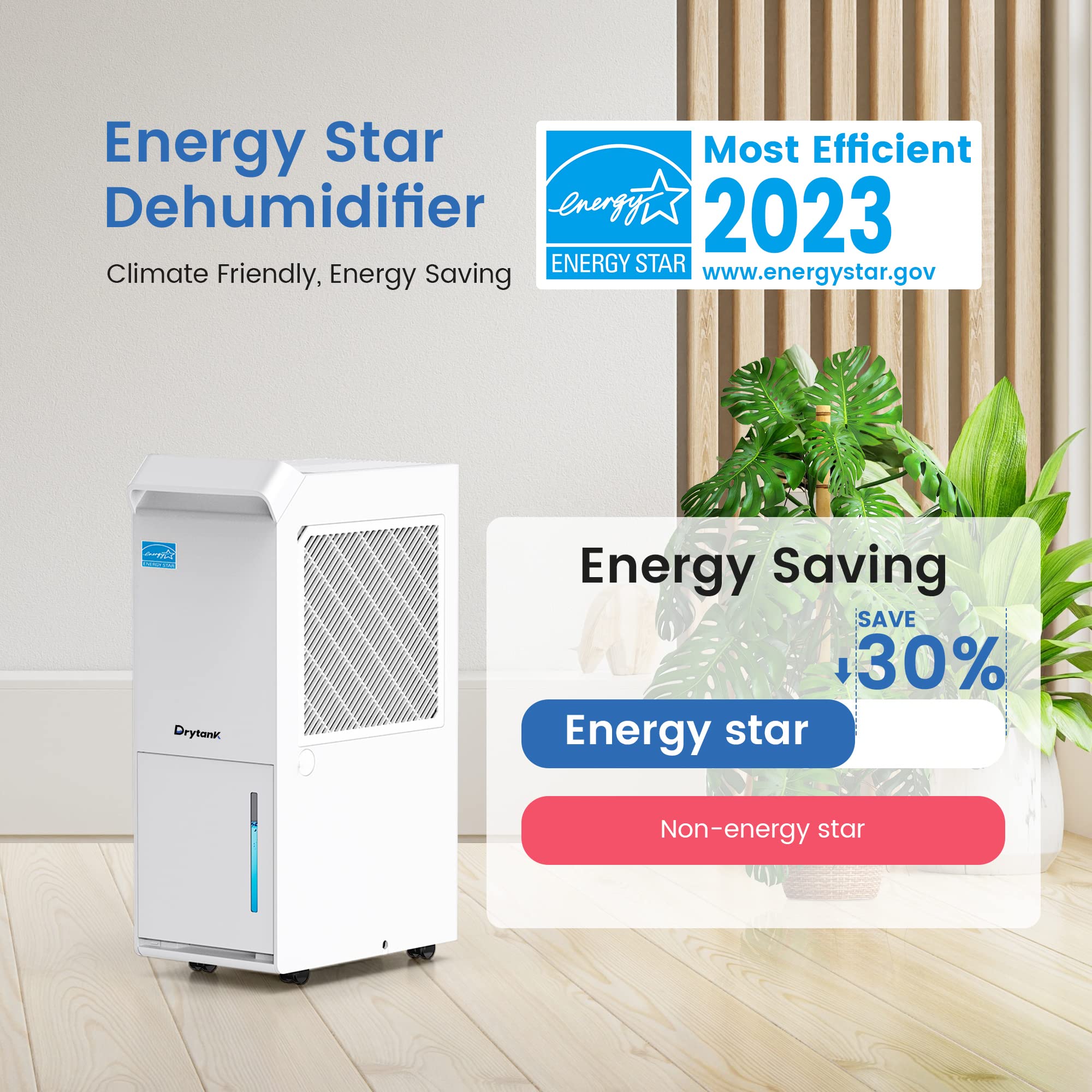 Vellgoo 3,200 Sq.Ft Energy Star Dehumidifier For Basement With Drain Hose, 36 Pint Drytank Dehumidifiers For Large Room, Suit Fo